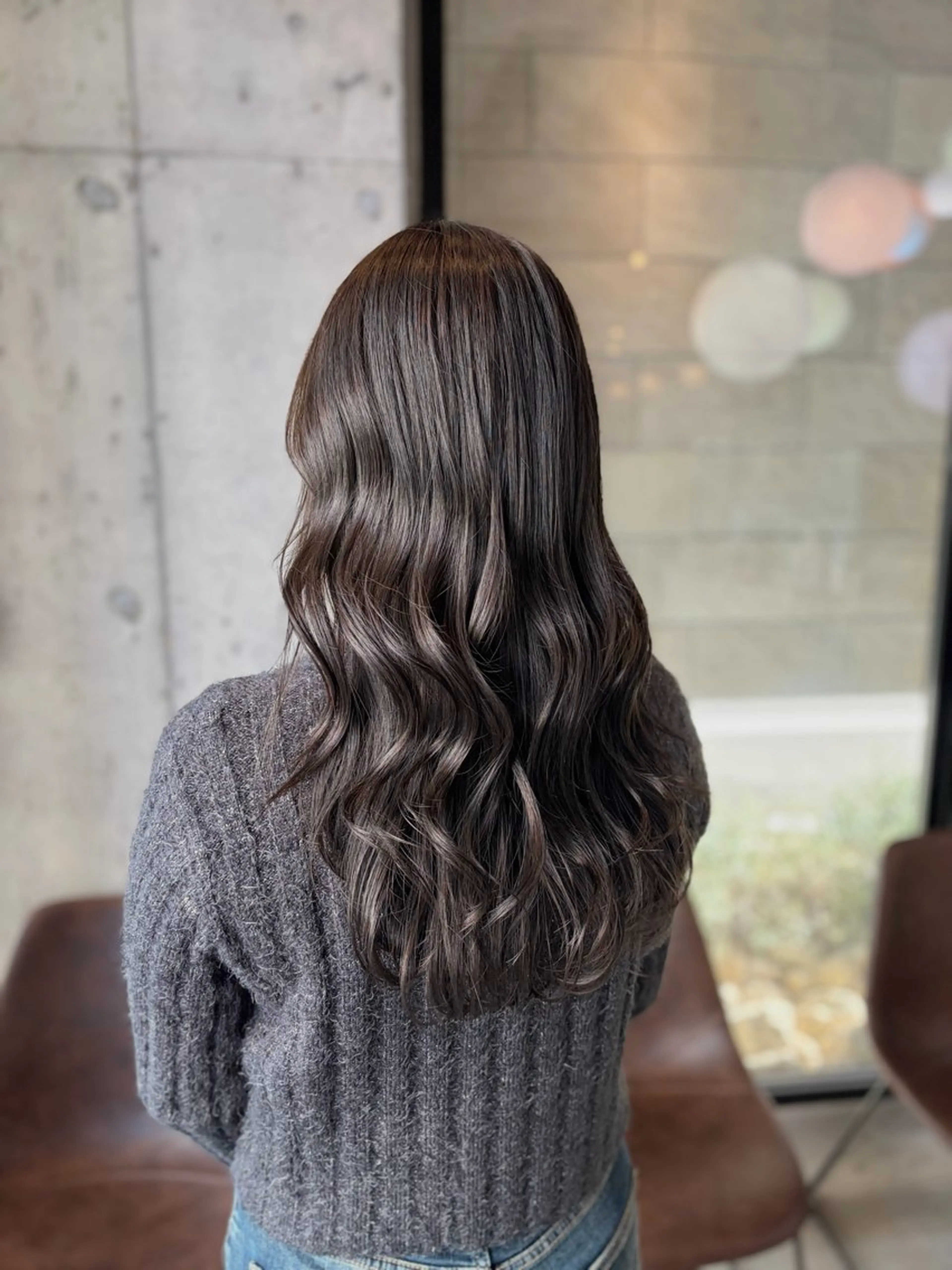 ロング カラー 透明感カラー グレージュ オリーブグレージュ オリーブグレー カット ヘアカラー 佐々木 彩乃のヘアスタイル