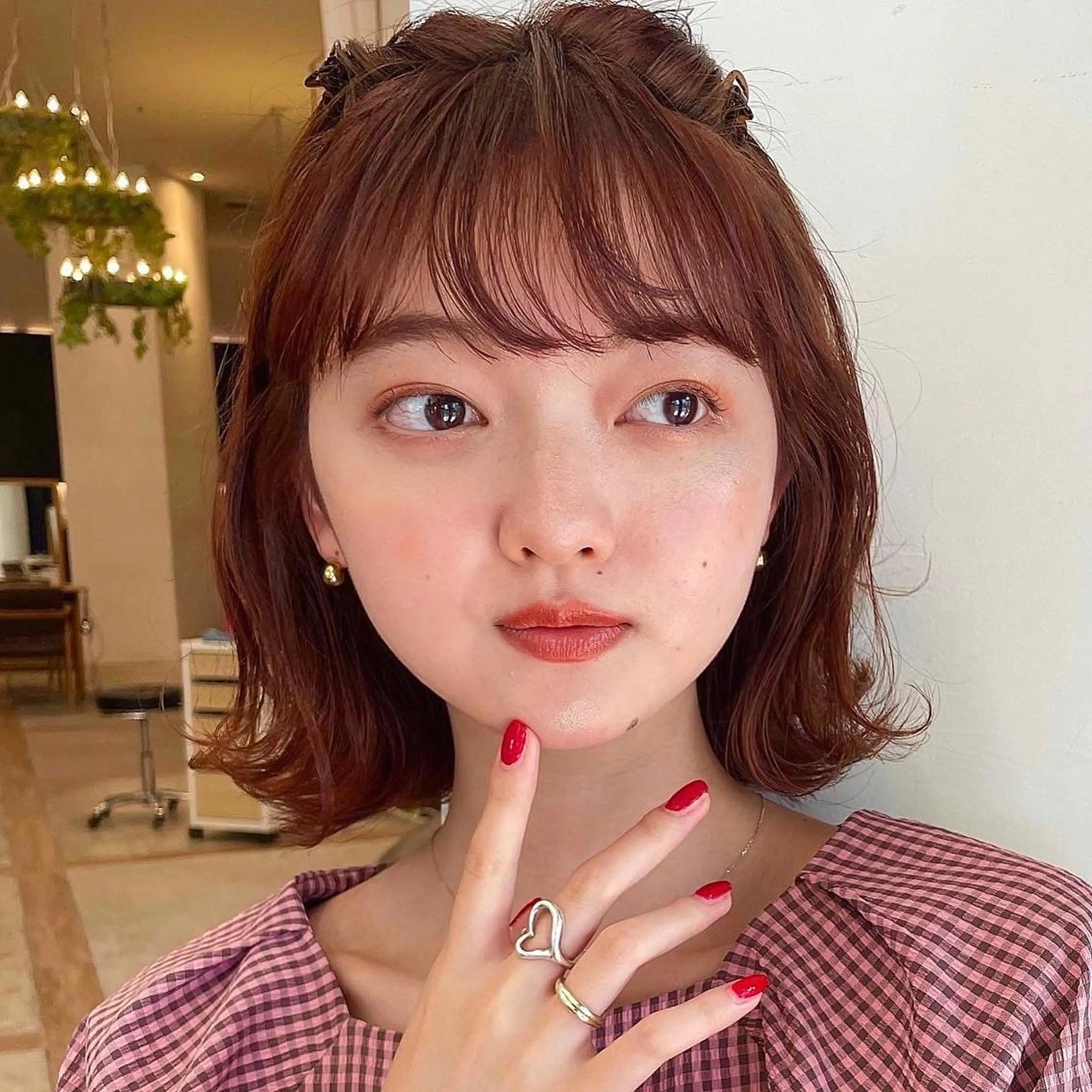 ミディアム カラー ヘアアレンジ 簡単アレンジ OAK 学芸大学所属・秋葉萌　透明感カラー /レイヤー/ボブ♡のヘアスタイル