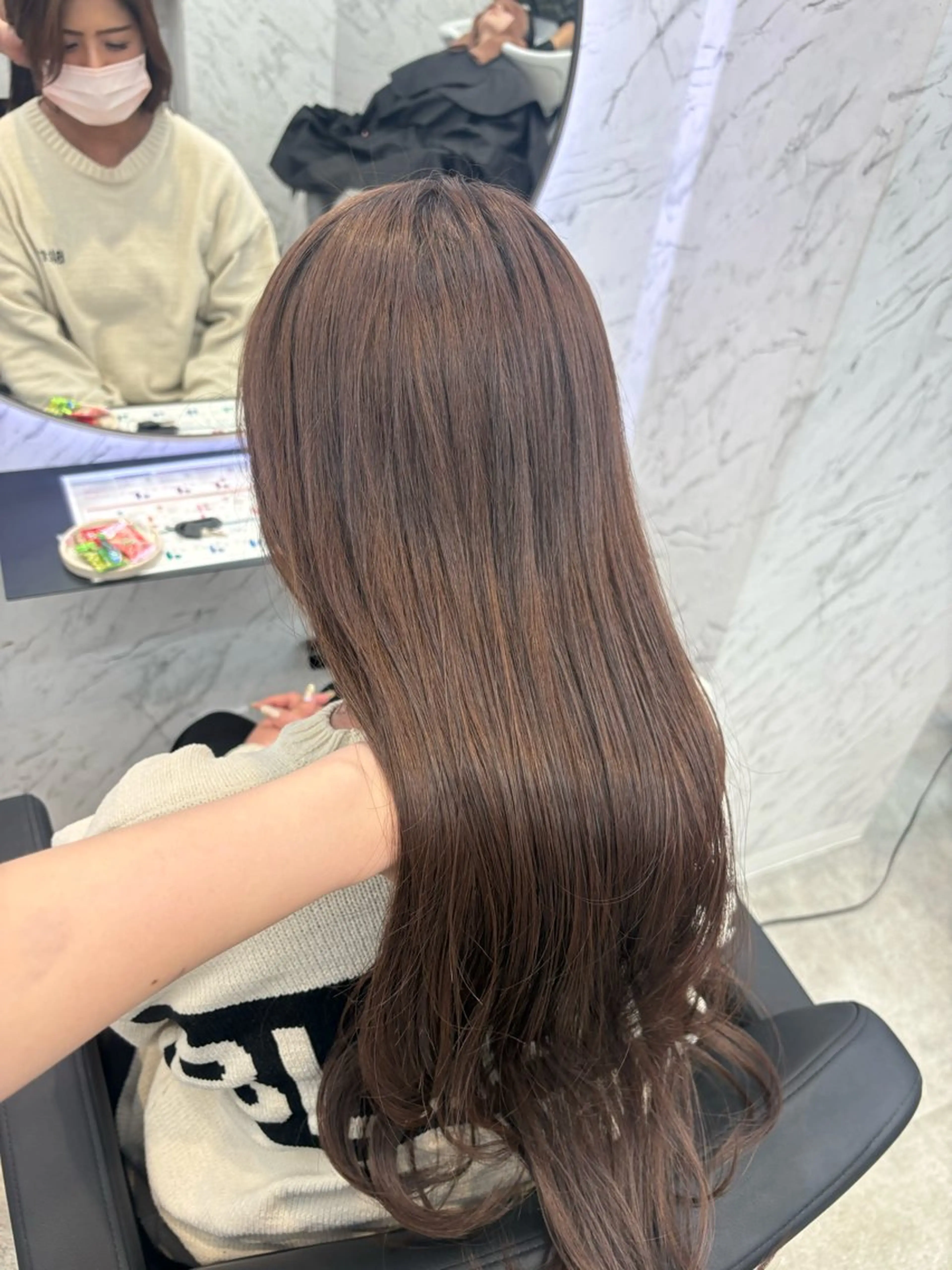 ロング カラー ブラウンカラー マロンブラウン カット ヘアカラー hair salon dot. mooda 韓国風サロン 町田店所属・韓国風ヘア🎀🩶 /♡𝓝𝓸𝓪♡のヘアスタイル