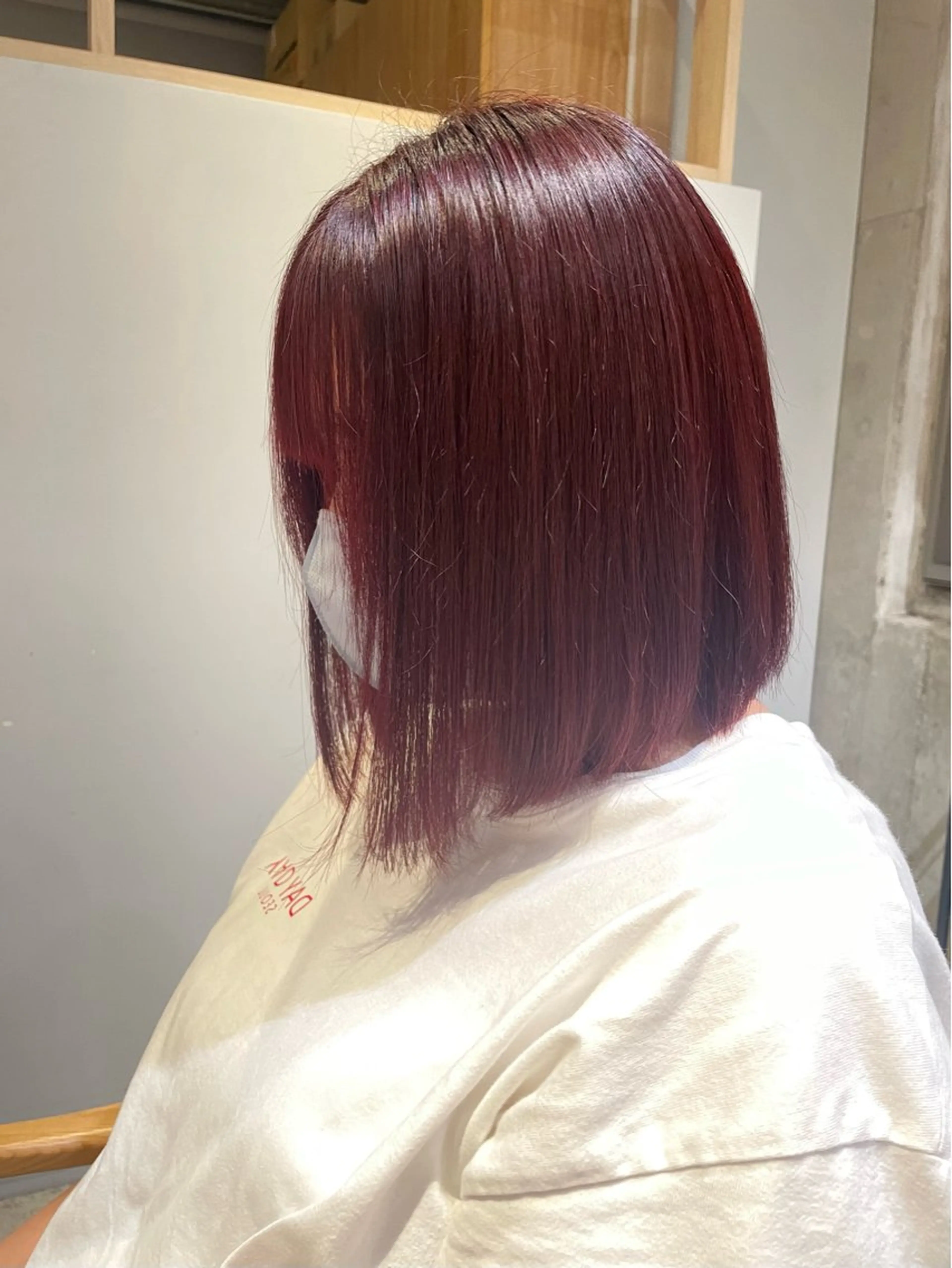 ミディアム カラー ミディアムパーマ ブリーチ ハイトーンカラー ブリーチなしカラー レッドカラー ヘアカラー メンズ/艶髪/カラー サクラ🌸のヘアスタイル