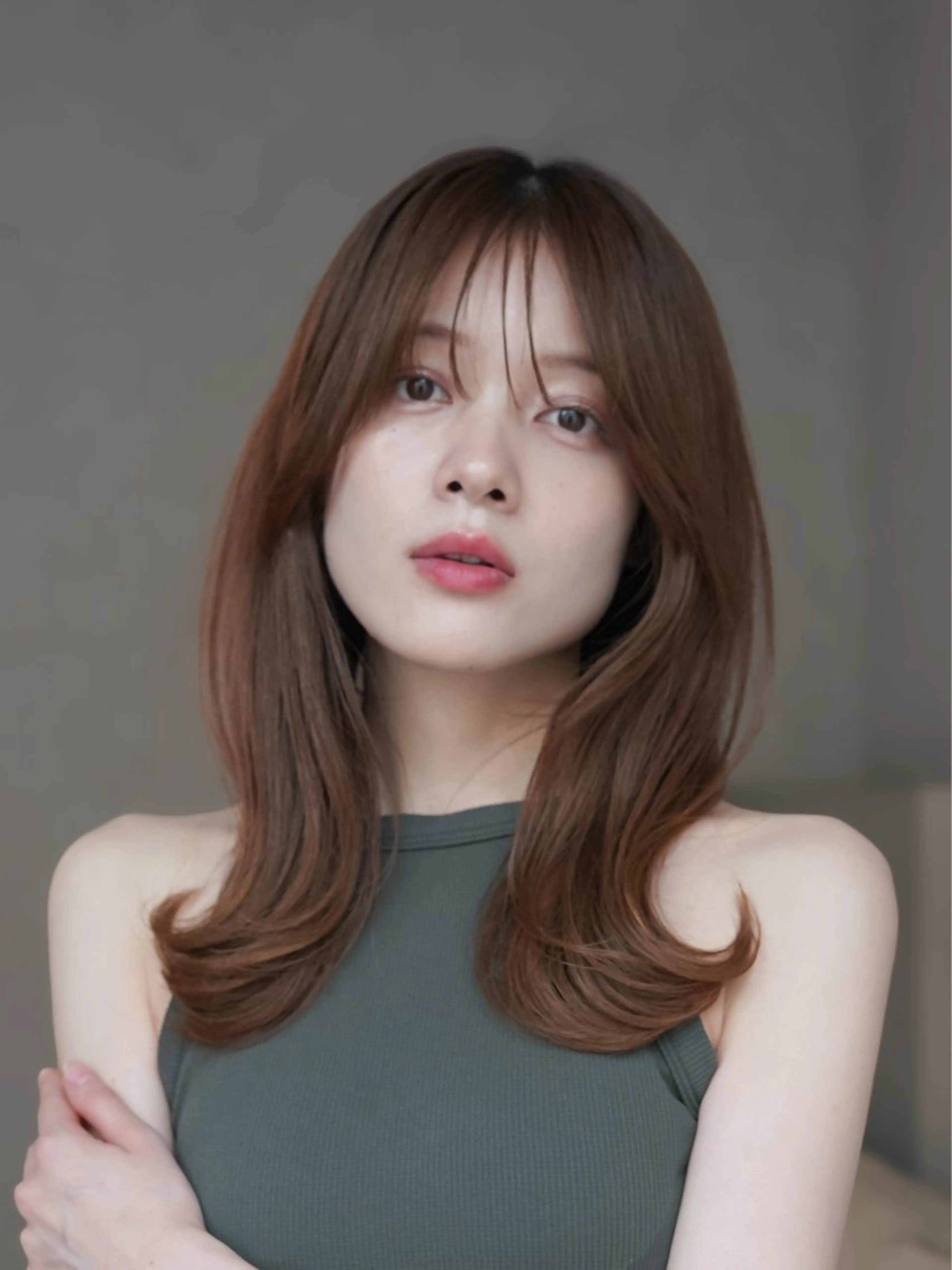 ミディアム くびれヘア 顔周りカット 似合わせカット レイヤーカット/ くびれヘア佐藤大空のヘアスタイル