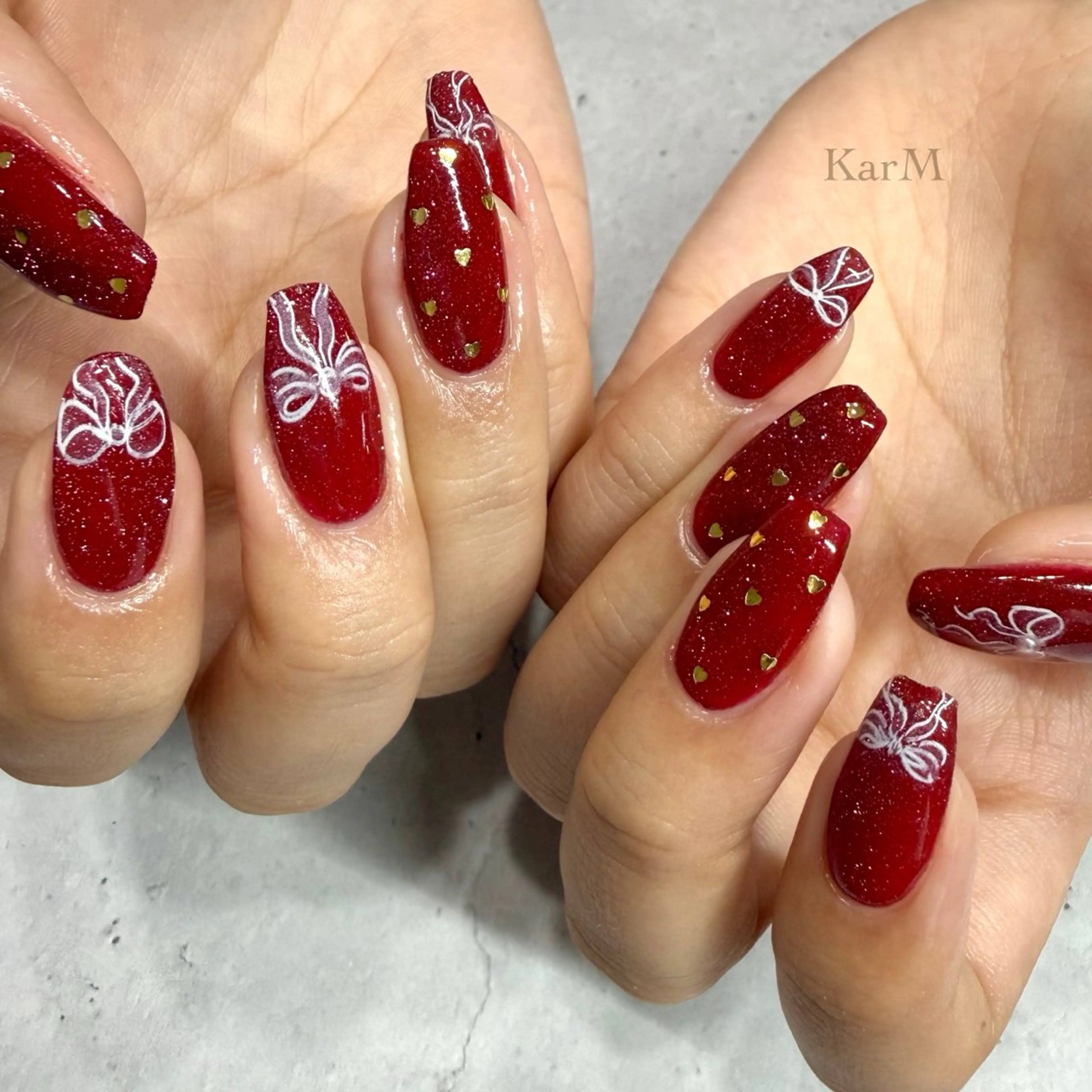 ネイル オーロラネイル チークネイル ドット フラッシュネイル フレンチネイル ハンドネイル ogino karinのネイルデザイン