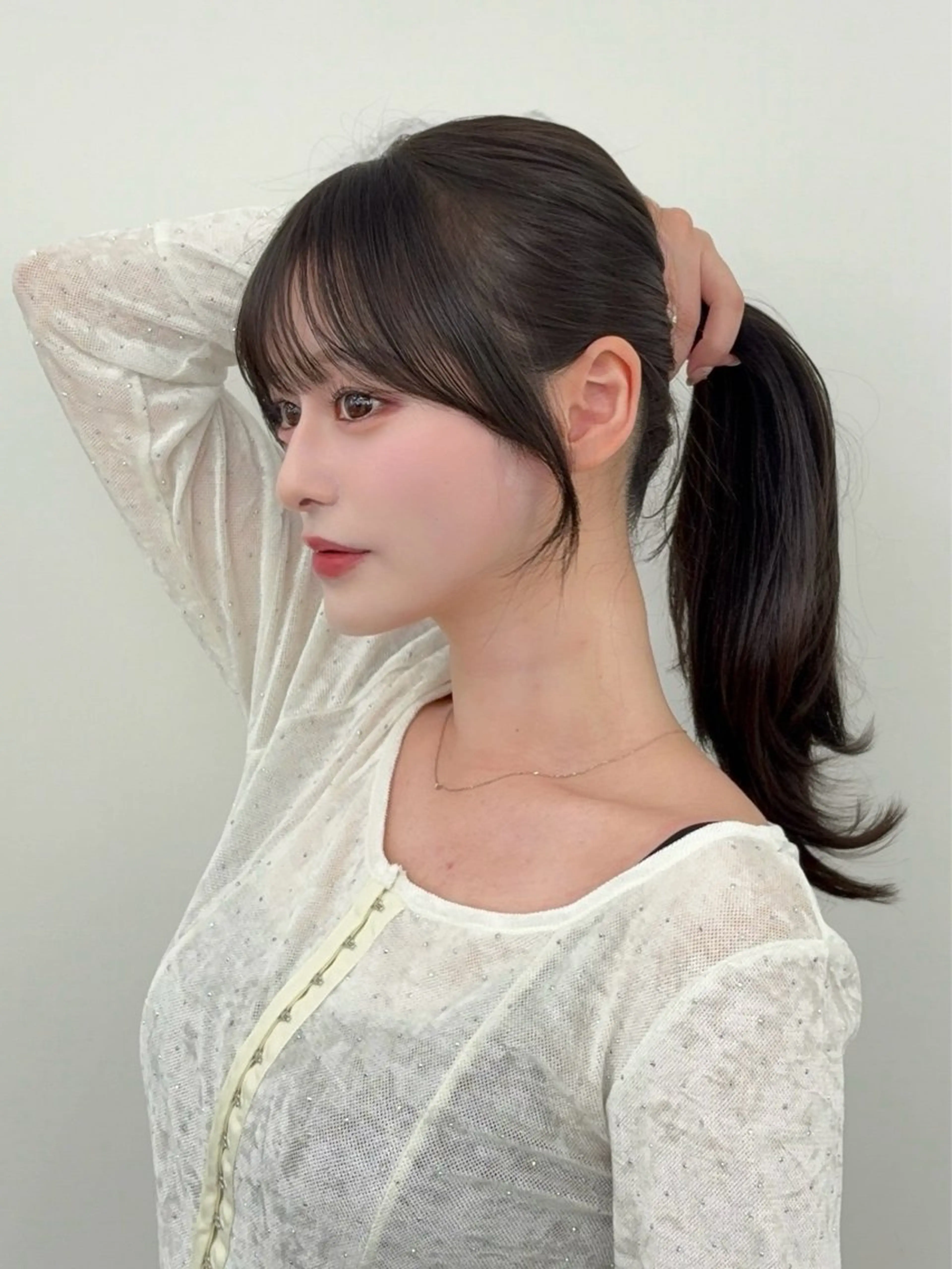 ロング カラー レイヤーカット 小顔カット カット ヘアカラー トリートメント 韓国ヘア/レイヤー/ 顔まわり足立遥奈のヘアスタイル