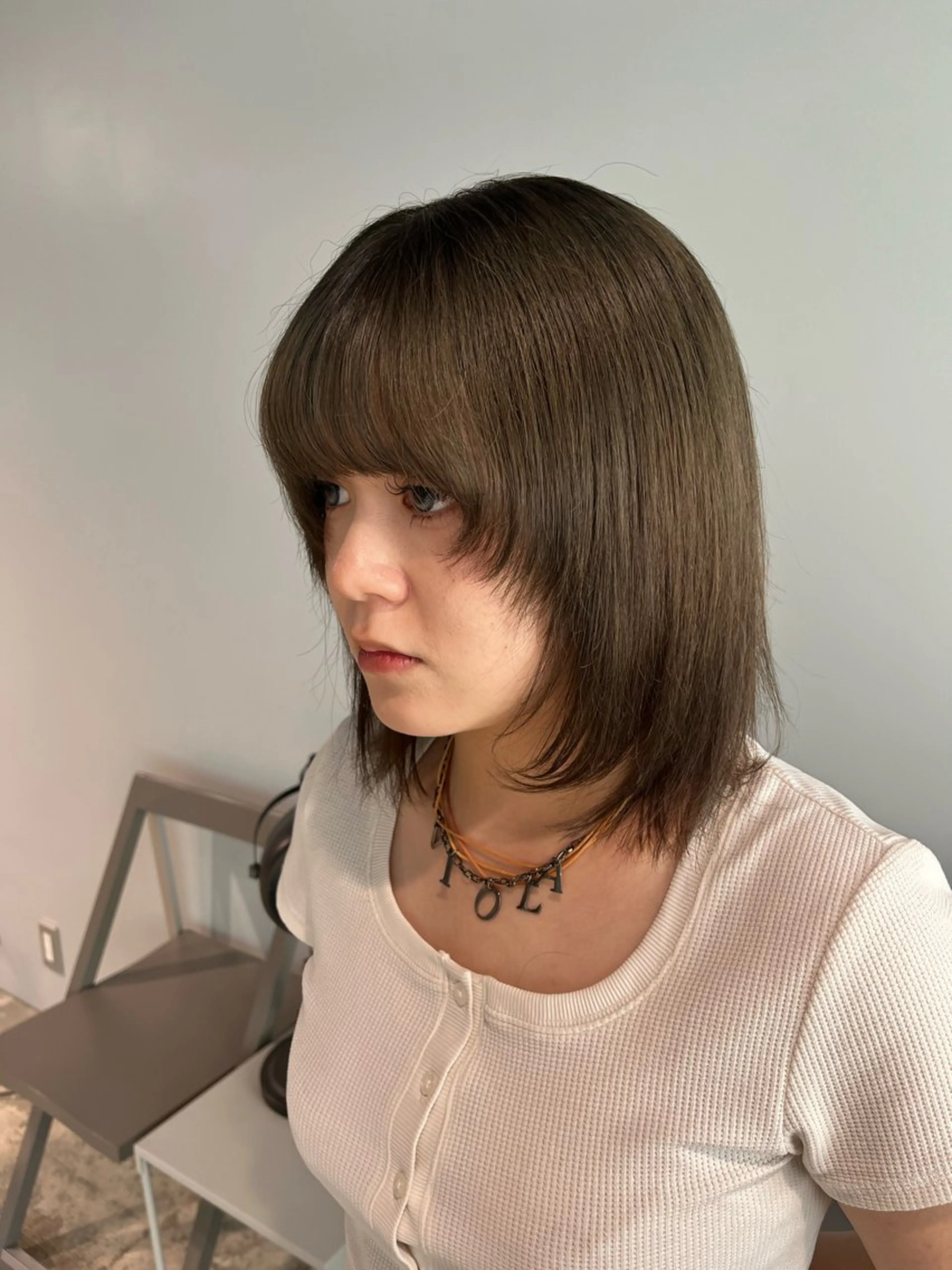 ミディアム カット ヘアカラー one momokaのヘアスタイル