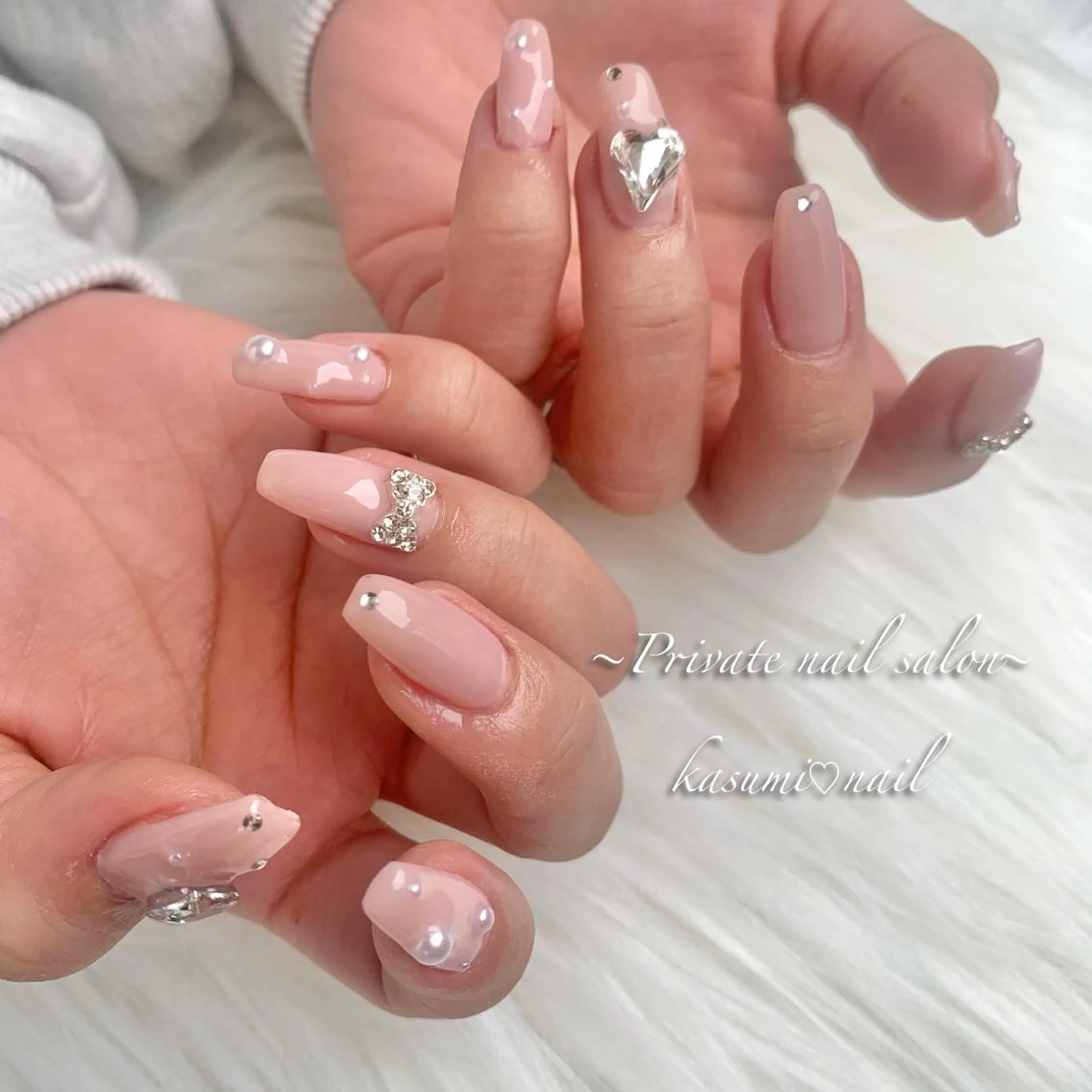 ネイル アートネイル ラメ(グリッター) マグネットネイル ミラーネイル 持ち込み KASUMI♡ Nailのネイルデザイン