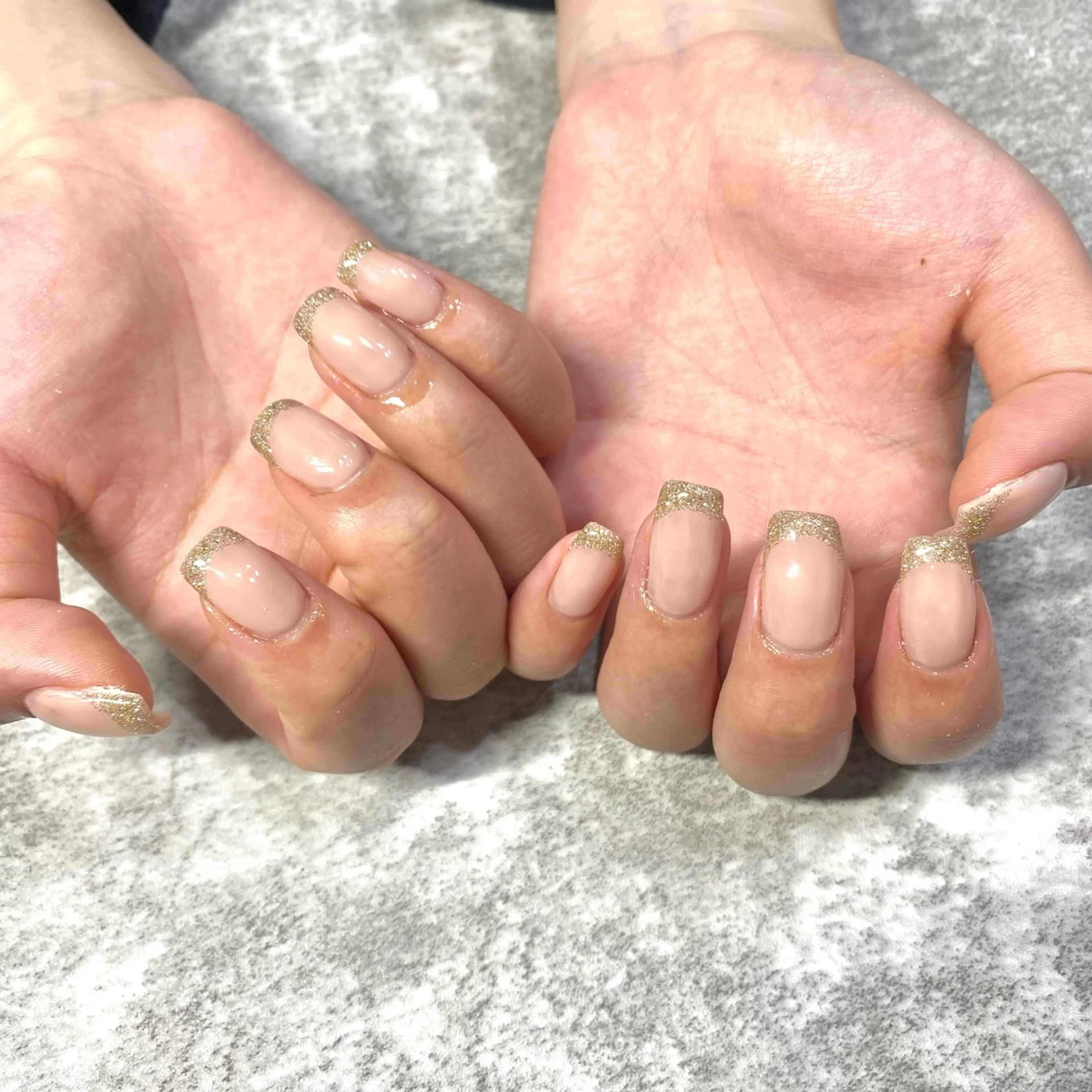 ネイル フレンチネイル シルバー ハンドネイル ★Rinail... .のネイルデザイン