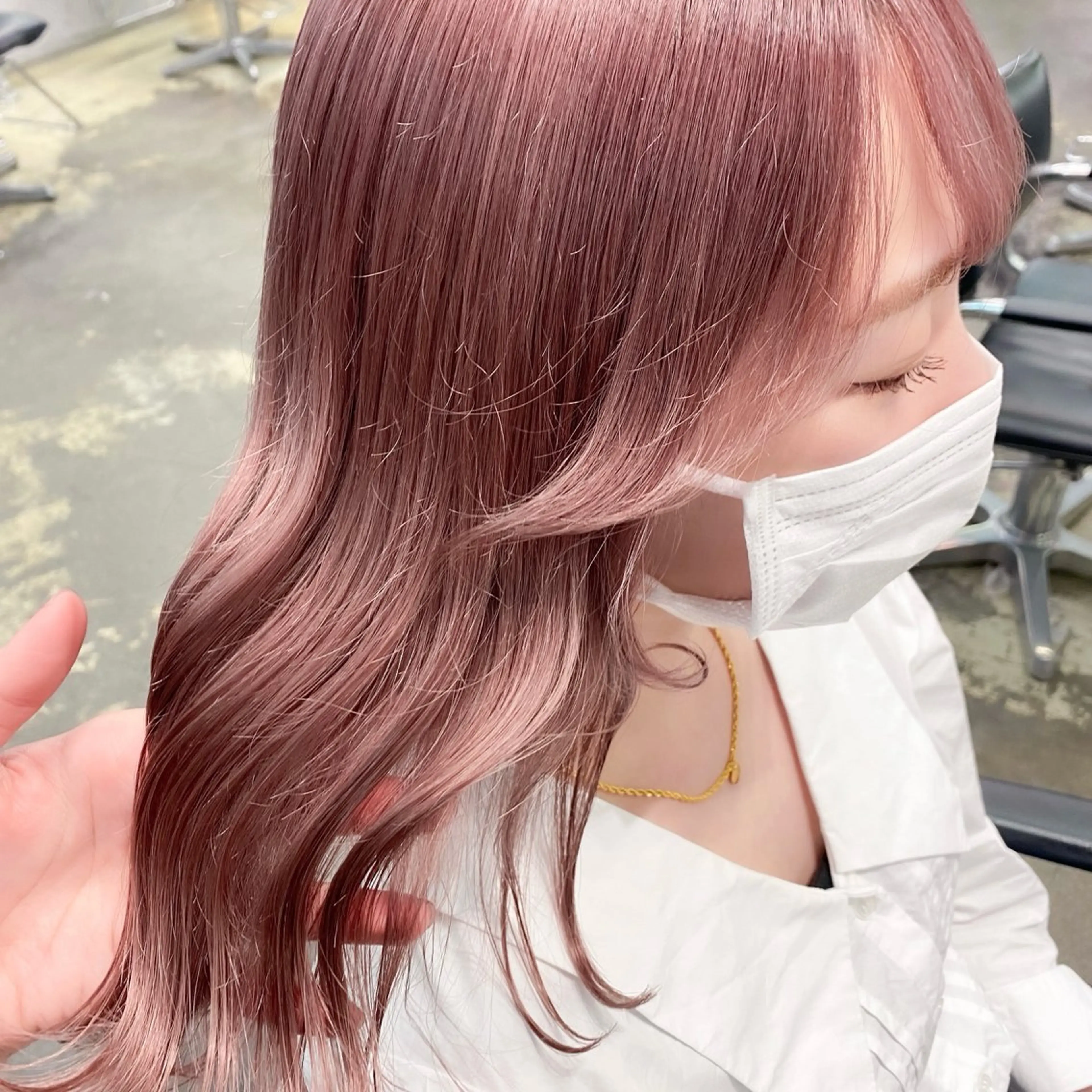 セミロング カラー ヘアアレンジ 💗💗韓国レイヤー yu-ki💗💗のヘアスタイル