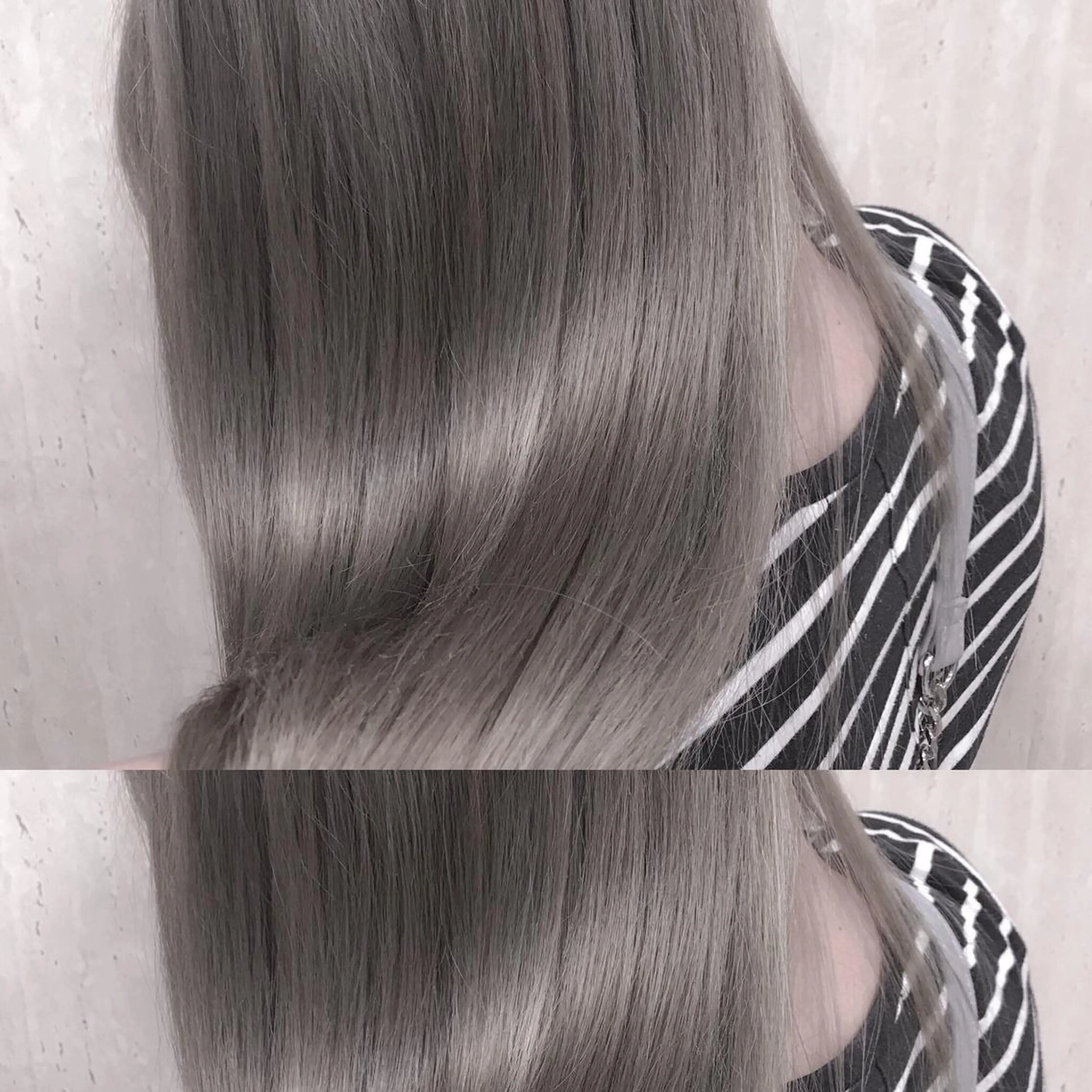 セミロング カラー ブリーチ シルバー トリートメント ヘアカラー BOX mico.のヘアスタイル