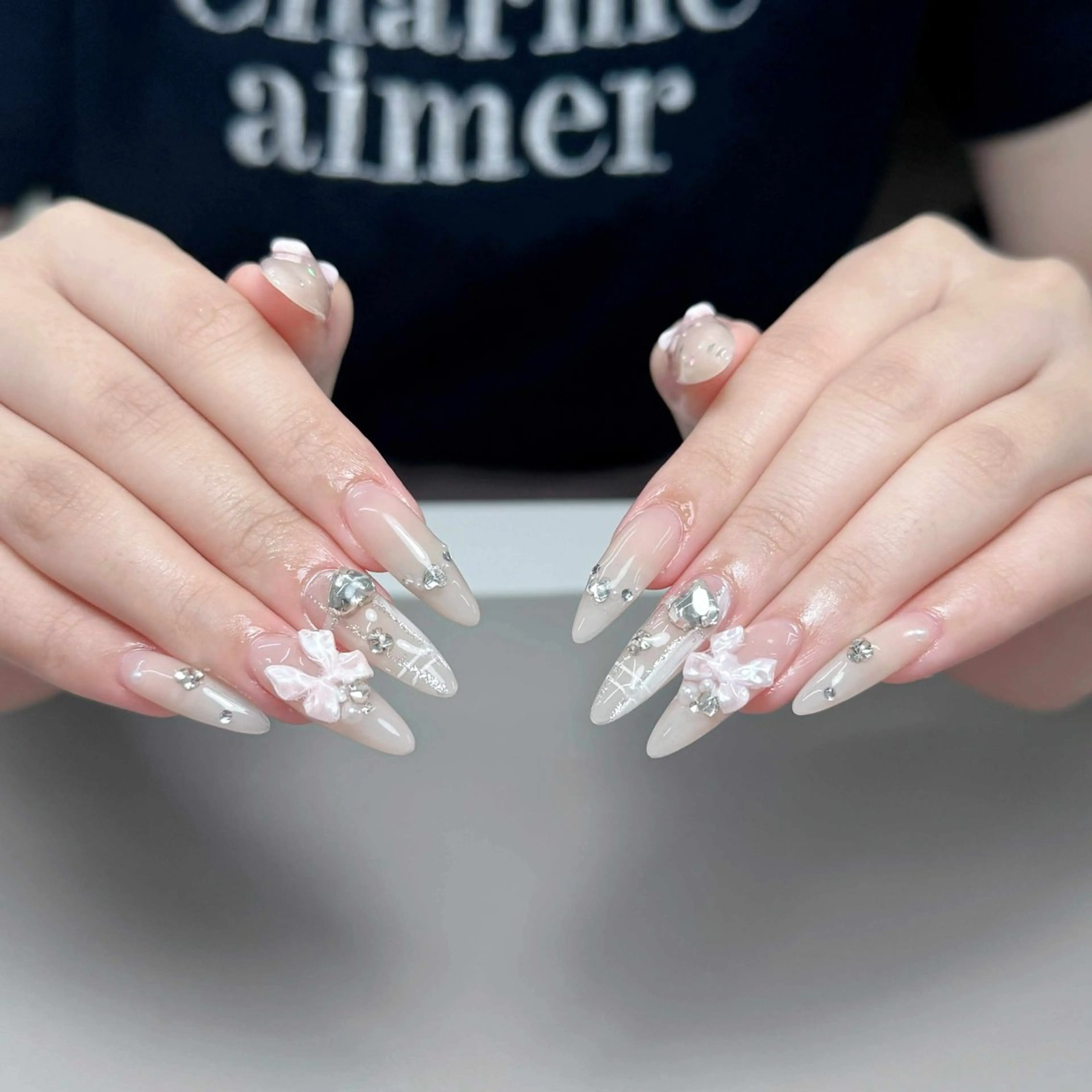 ネイル アートネイル ジェルネイル キラキラネイル 持ち込み ワンホンネイル ハンドネイル ハンドケア Panda chan Novaのネイルデザイン