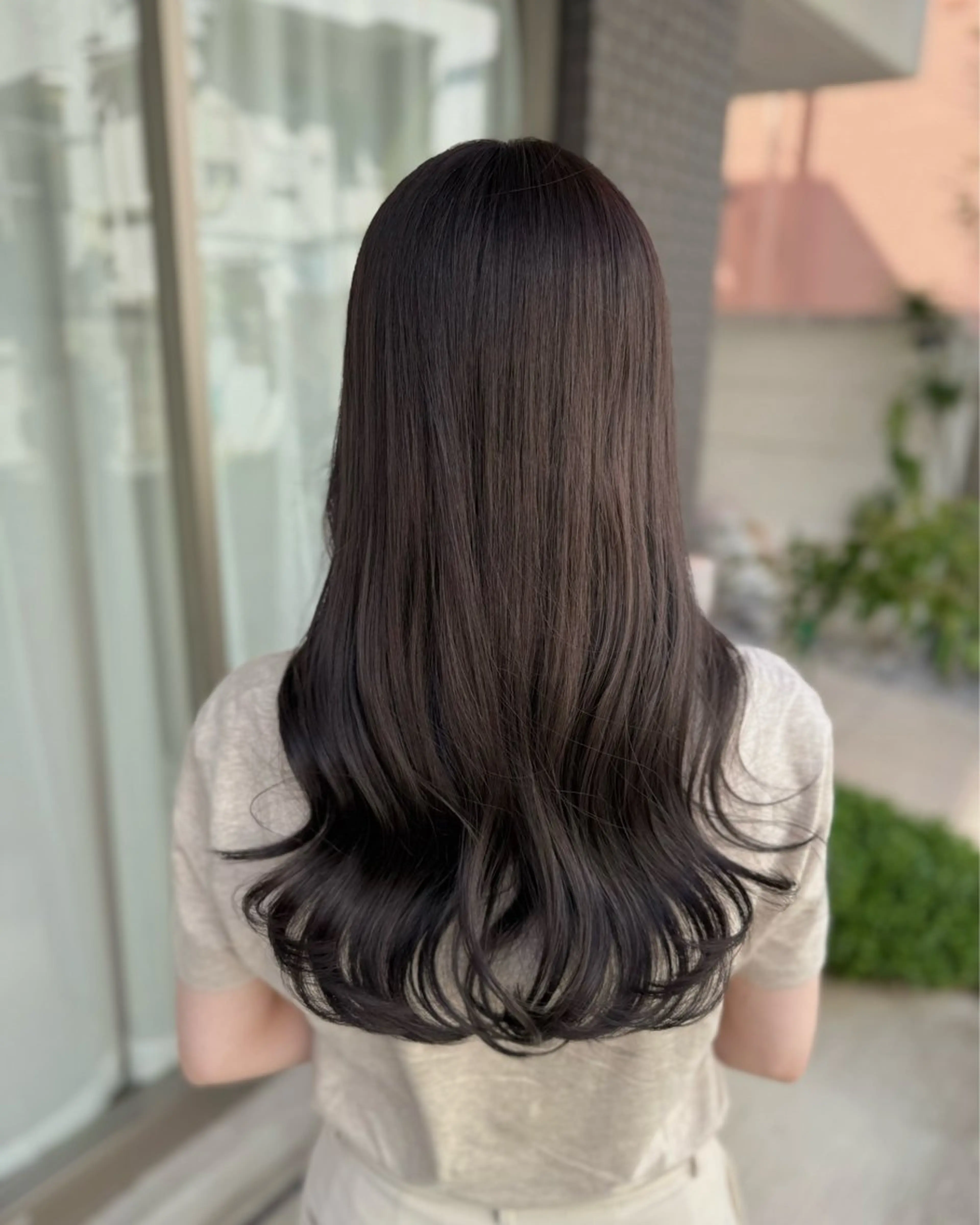 セミロング カラー グレージュ カット ヘアカラー トリートメント グレージュ/透明感/ 韓国ヘア/RISAのヘアスタイル