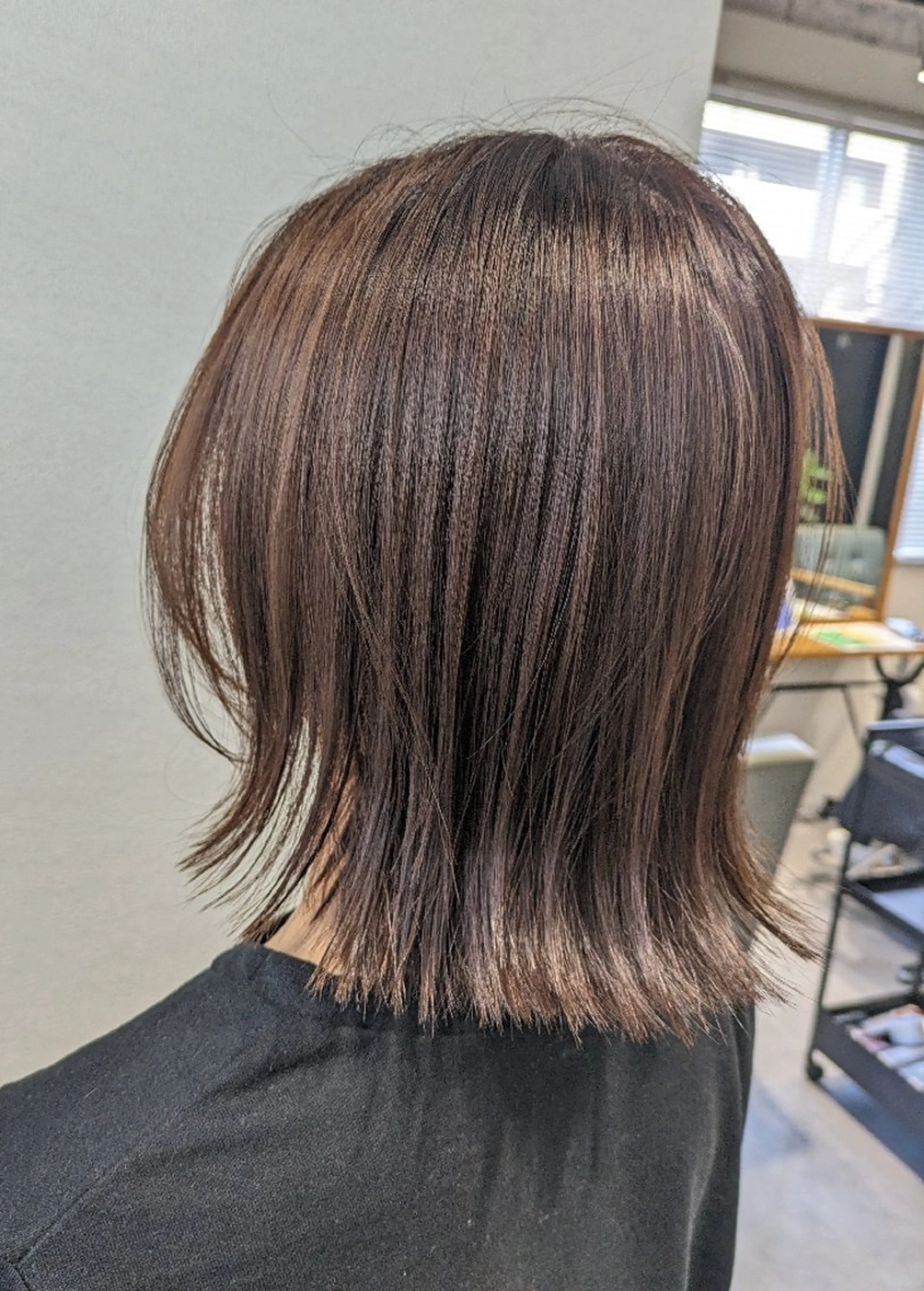 ミディアム カラー ヘアアレンジ ブラウンカラー モカブラウン カット ヘアカラー 小國 綾かのヘアスタイル