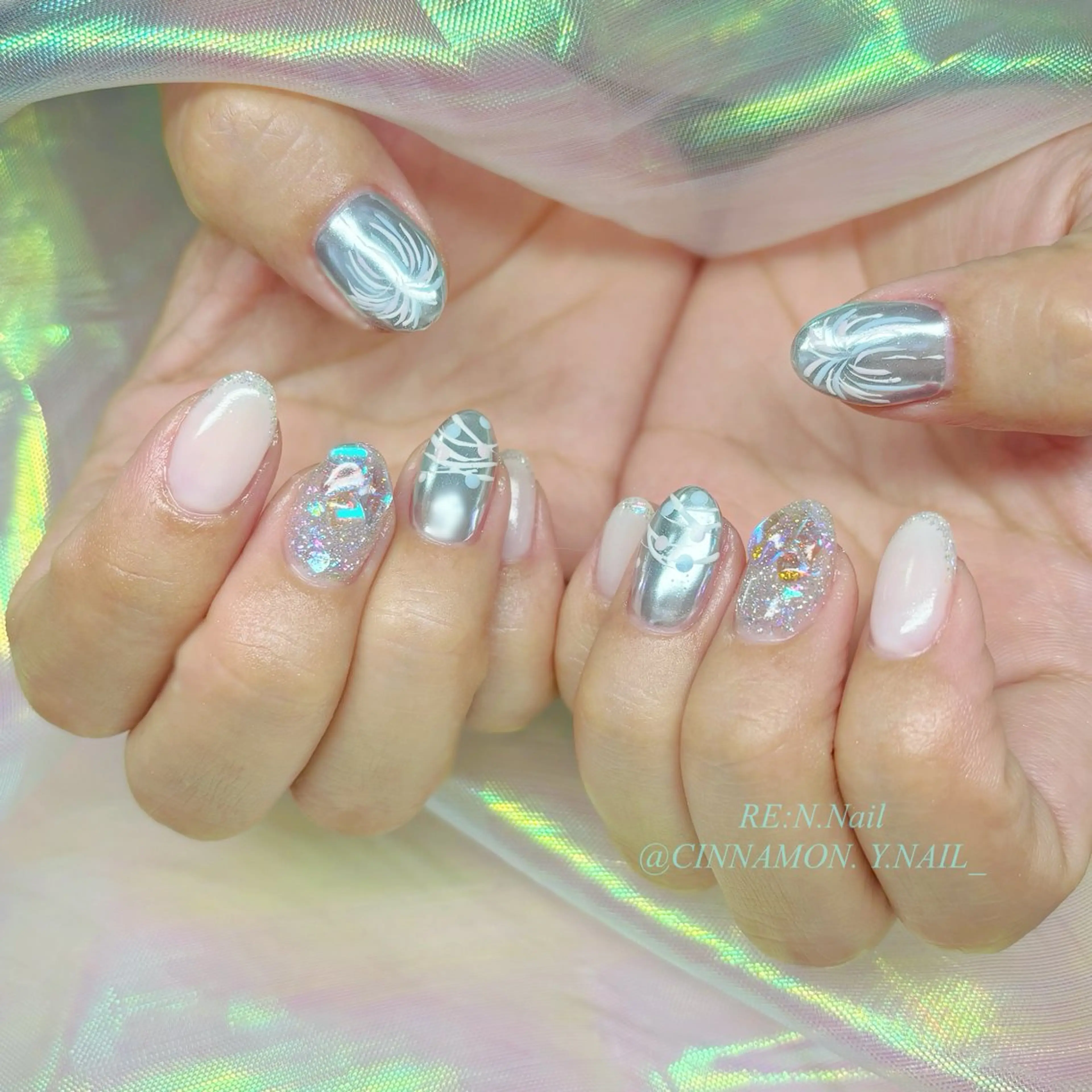 ネイル ハンドネイル Yuna🩵 RE:N.Nailのネイルデザイン