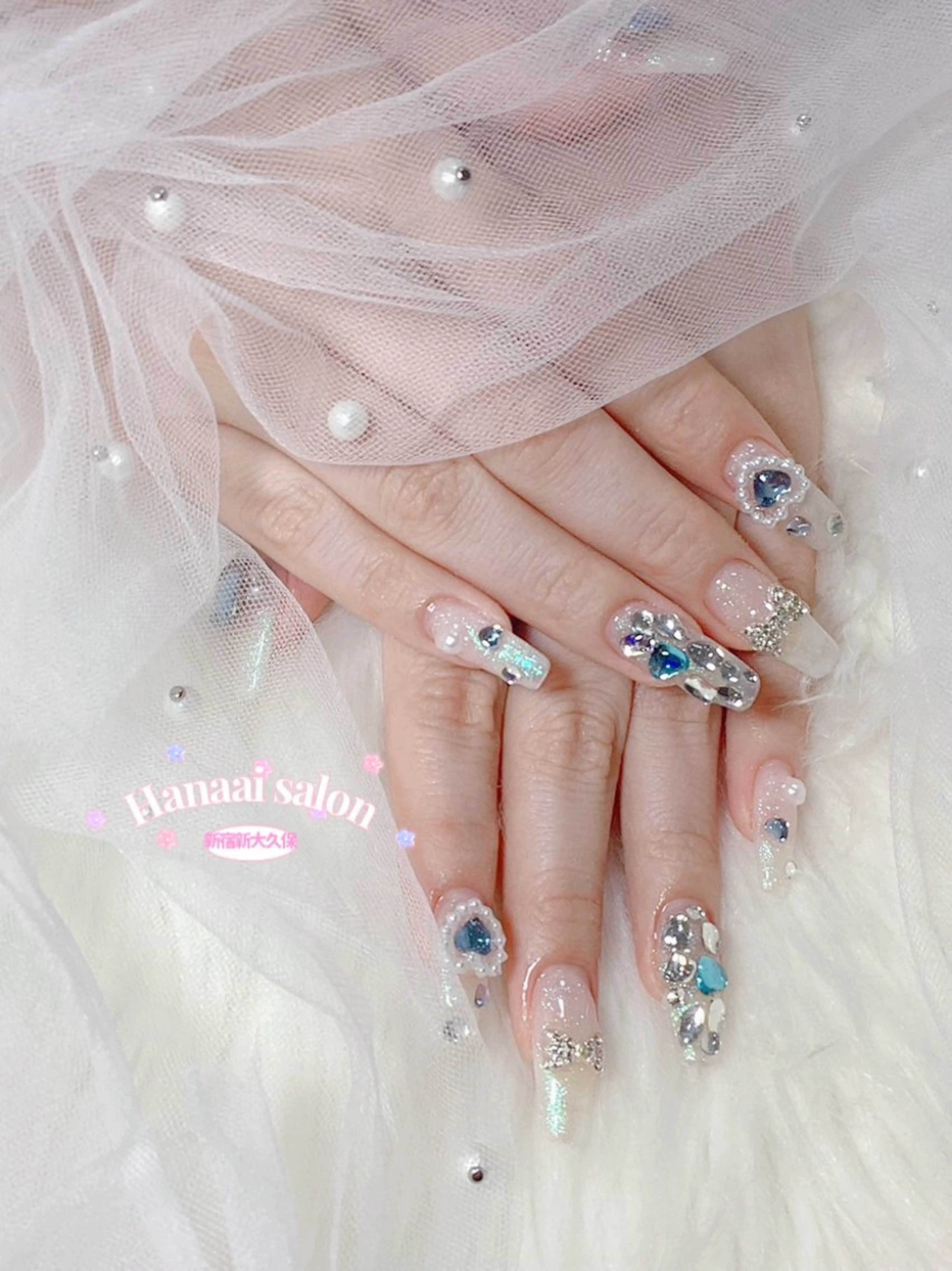 セミロング ハンドネイル Hanaai Salon新大久保店のネイルデザイン