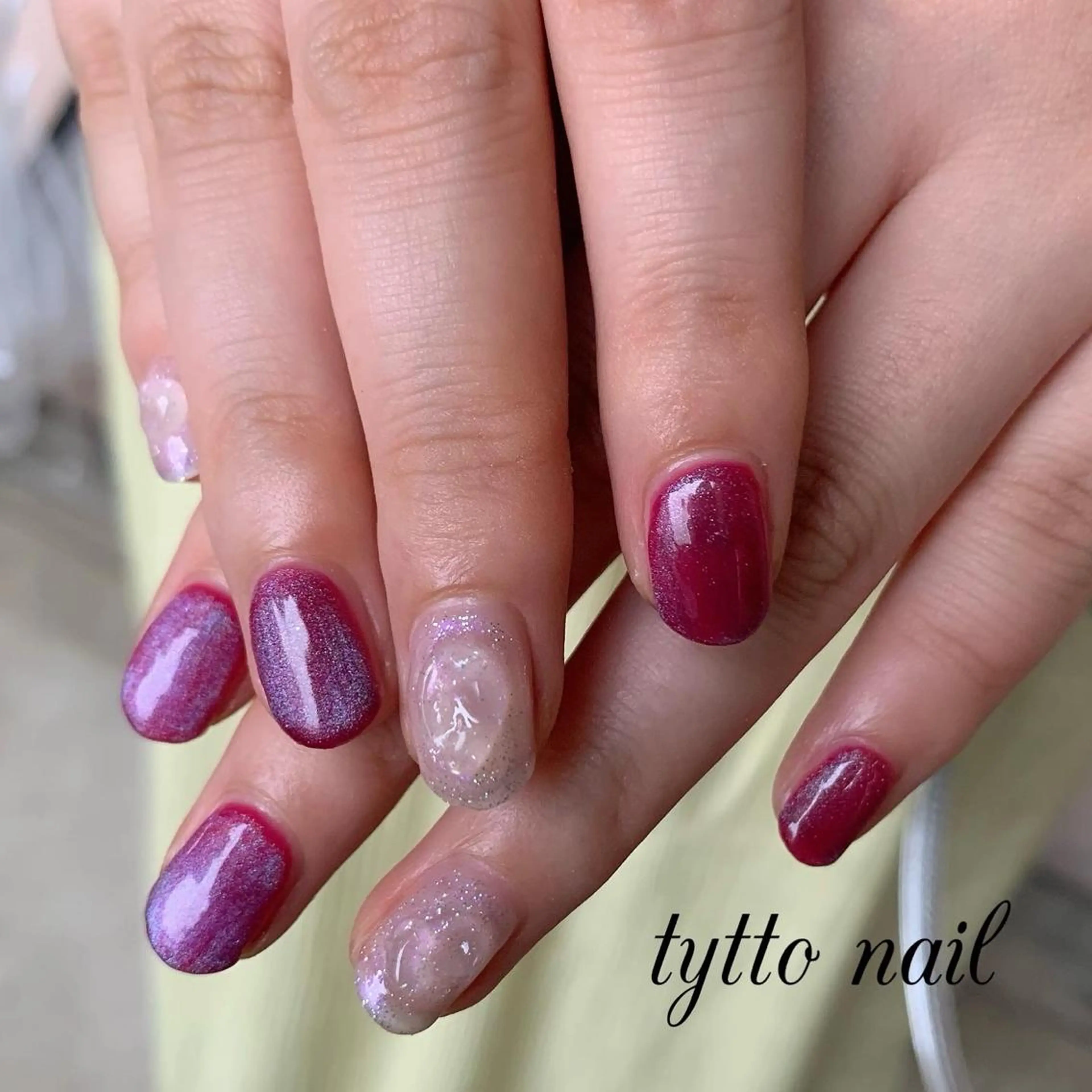 ネイル フラッシュネイル 韓国ネイル マグネットネイル ぷっくりネイル 夏ネイル tytto nail ❤︎‪‪eri‪‪のネイルデザイン