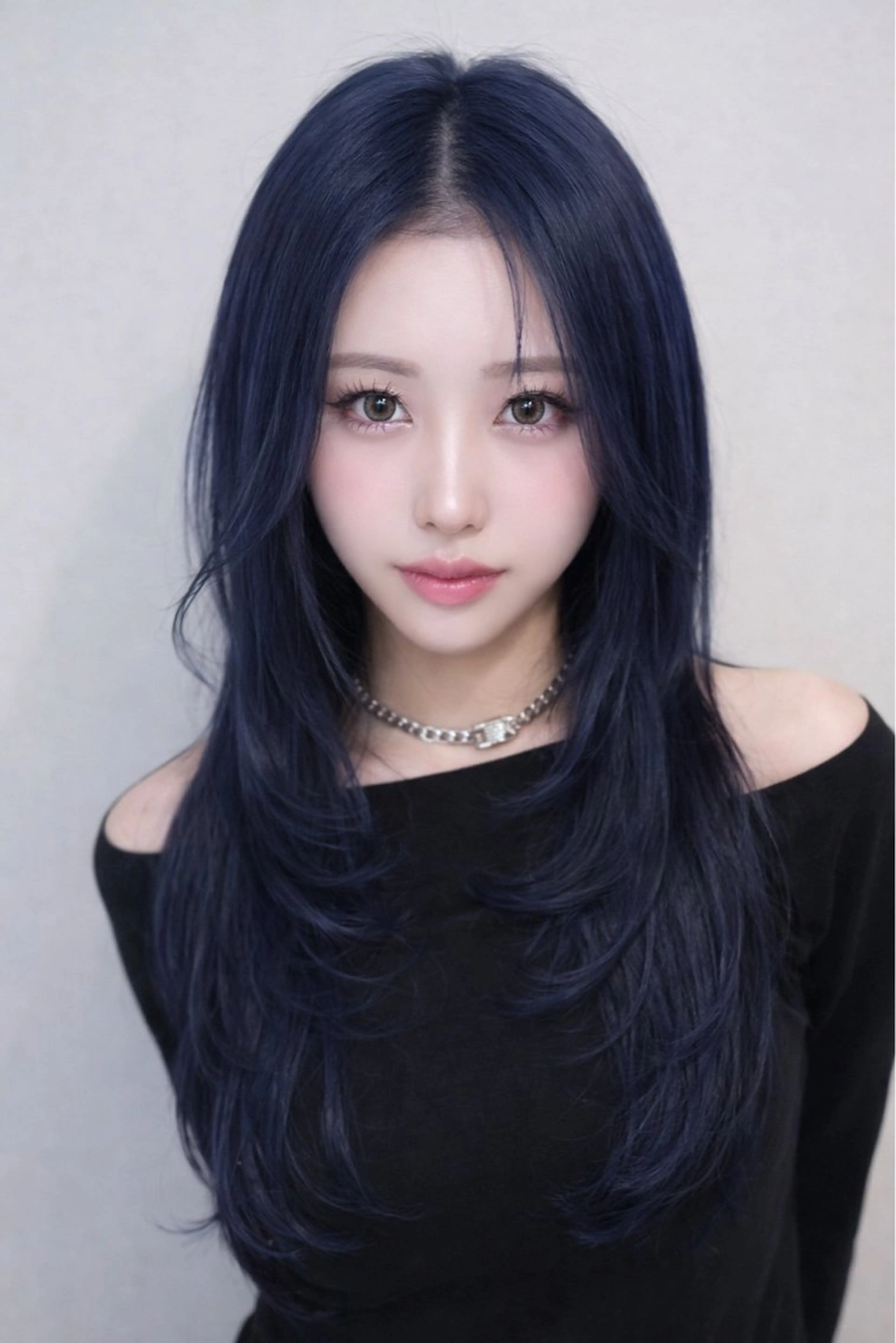 ロング カラー ヘアアレンジ カット ヘアカラー トリートメント ヘッドスパ ヘアセット 韓国レイヤーカット /韓国トレンドカラーのヘアスタイル