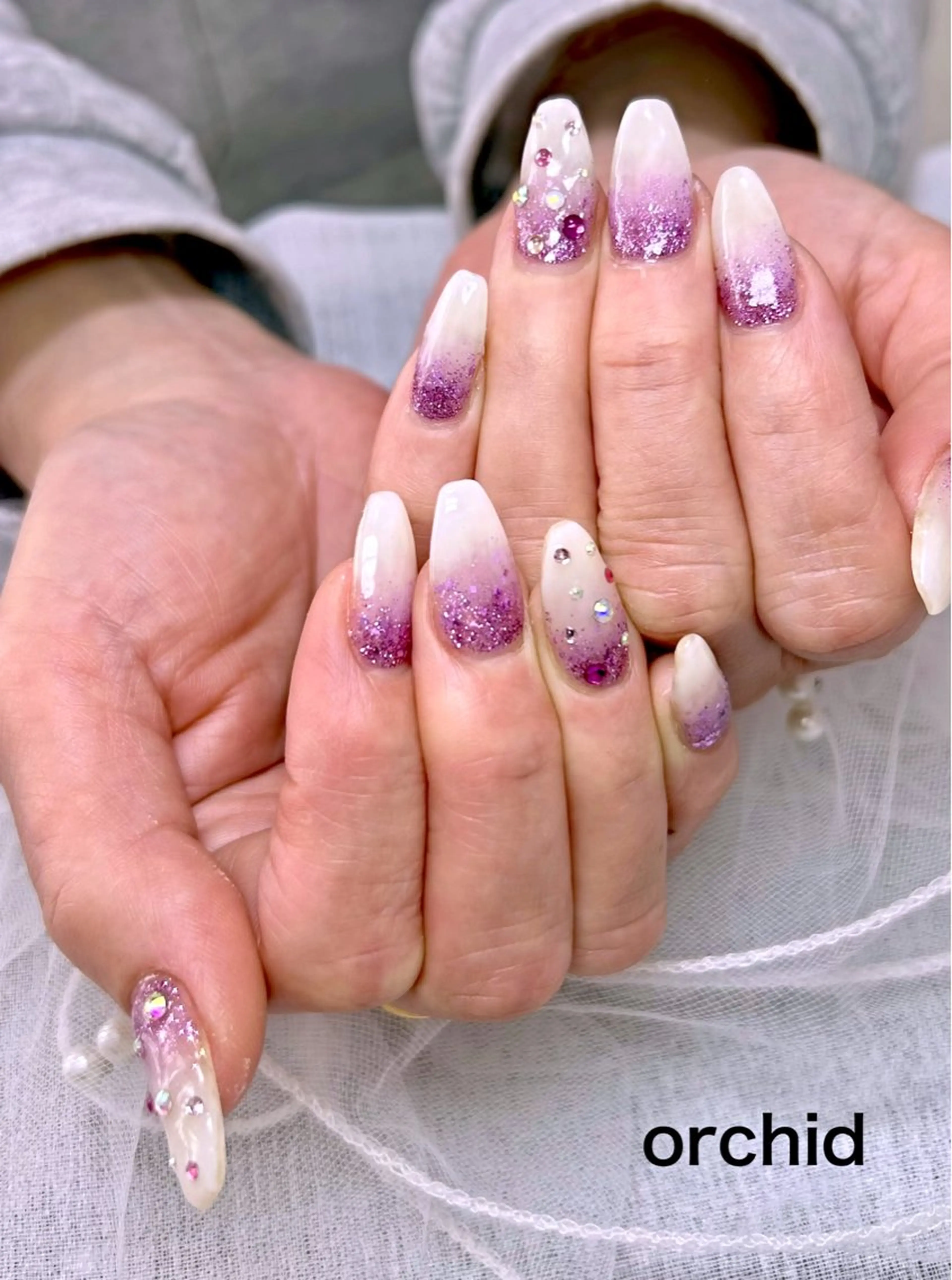 ネイル ハンドネイル orchid ♡オーキッドのネイルデザイン