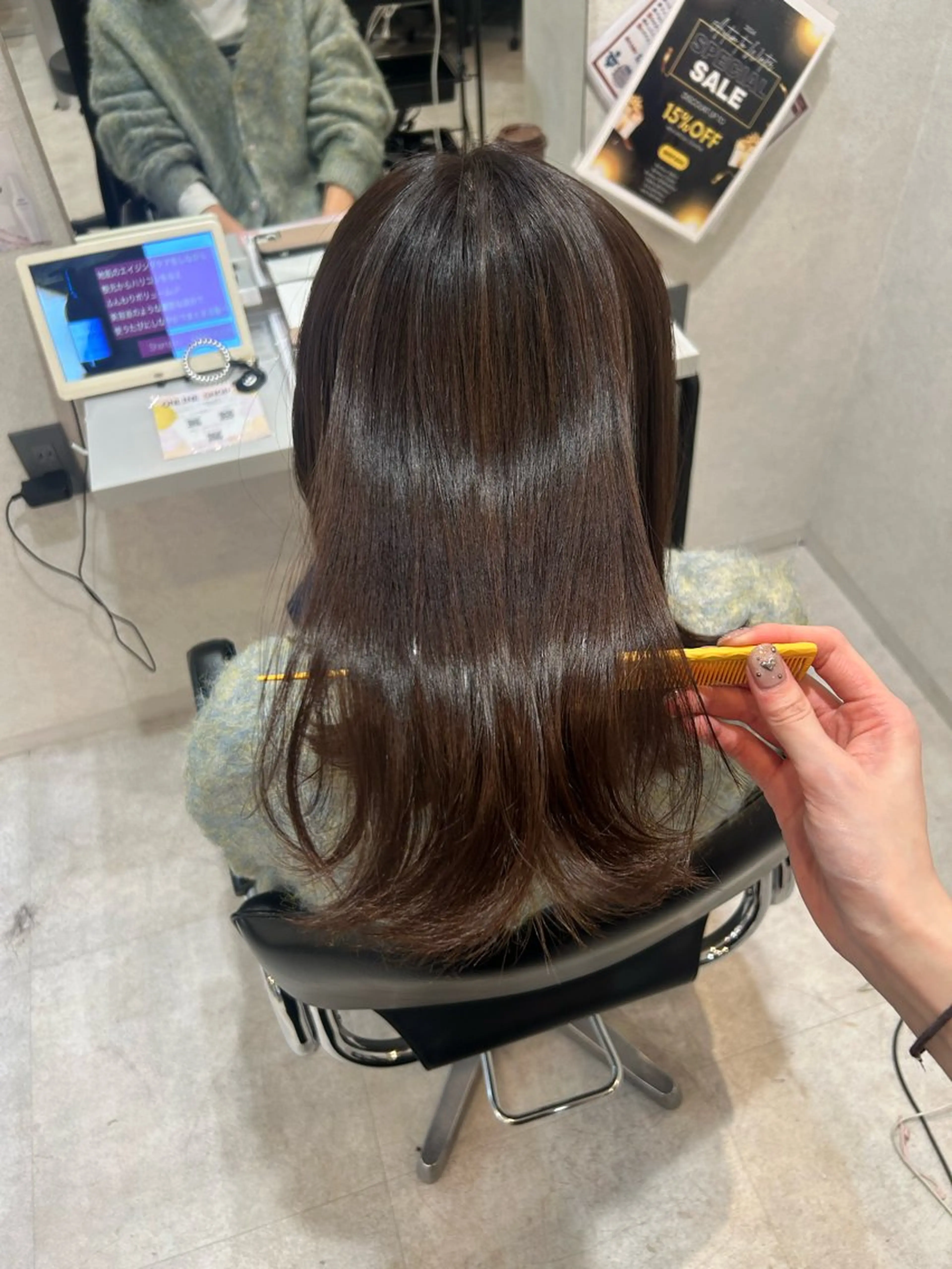 ミディアム ヘアカラー 柔らかい縮毛矯正/ ボブ/北林のヘアスタイル