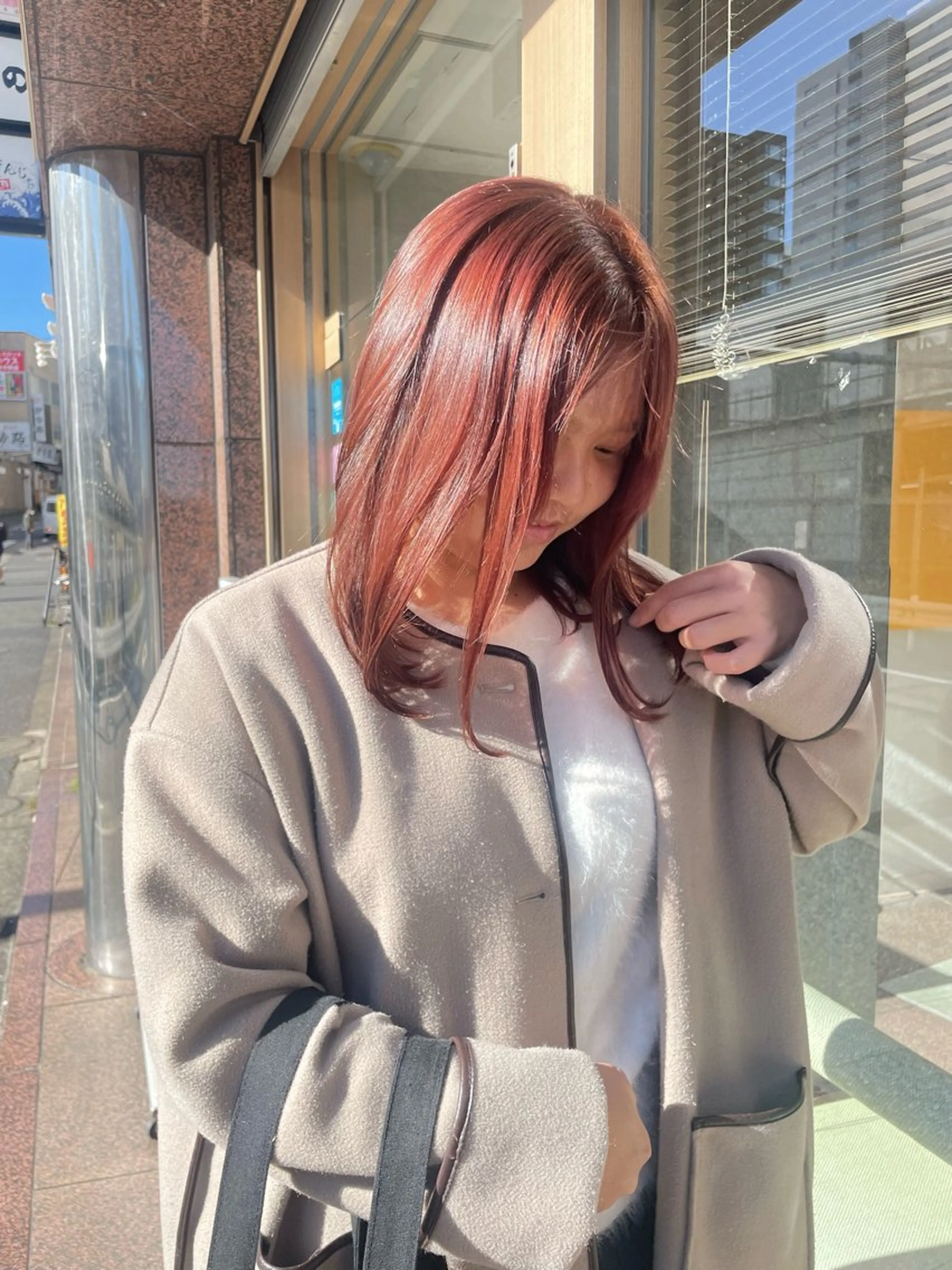 ミディアム カラー ブラウンカラー ピンクカラー ピンクブラウン 髪質改善/Bloss om🌷高橋沙衣のヘアスタイル