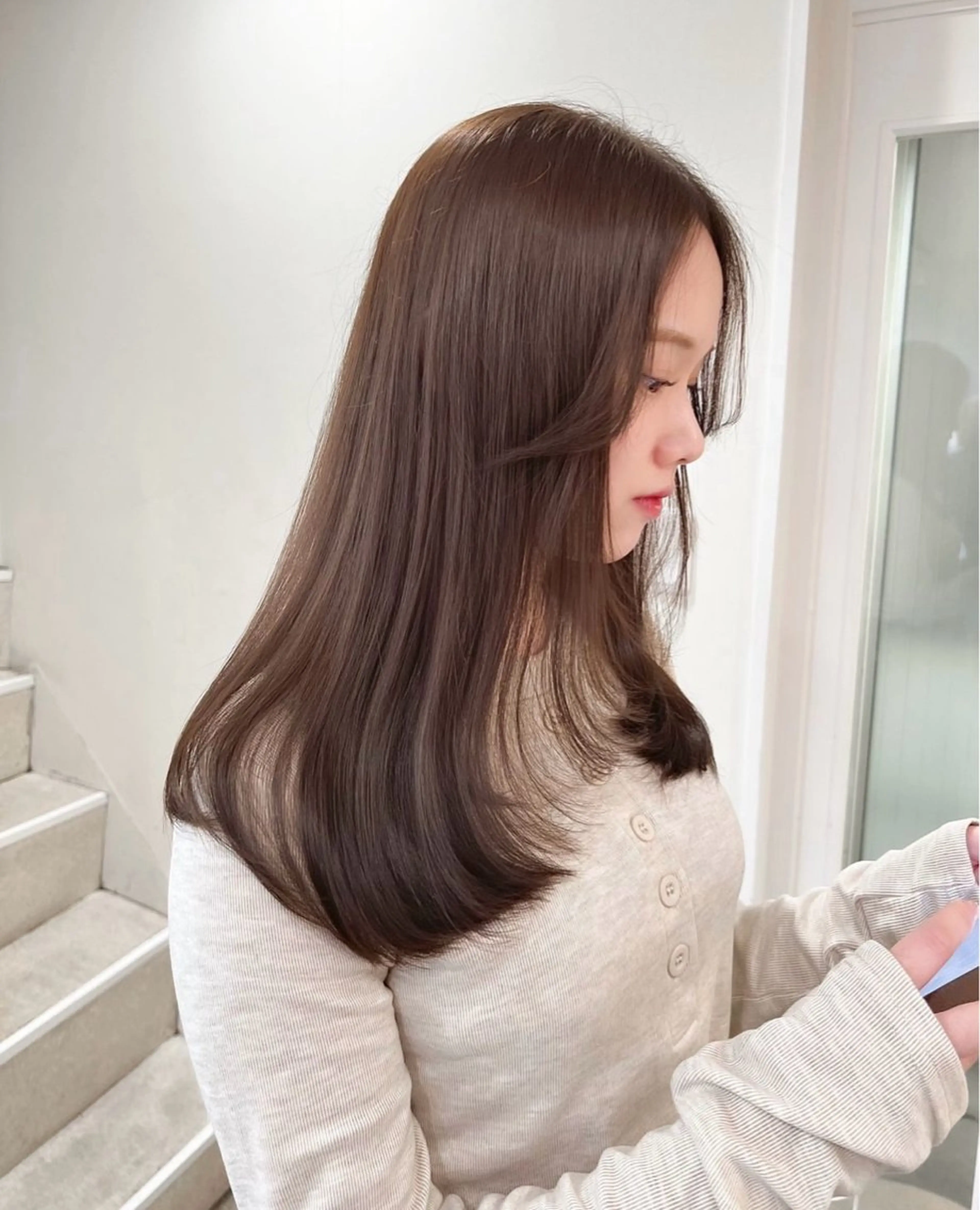 セミロング 🤍🤍韓国ヘア おたけ🤍🤍のヘアスタイル