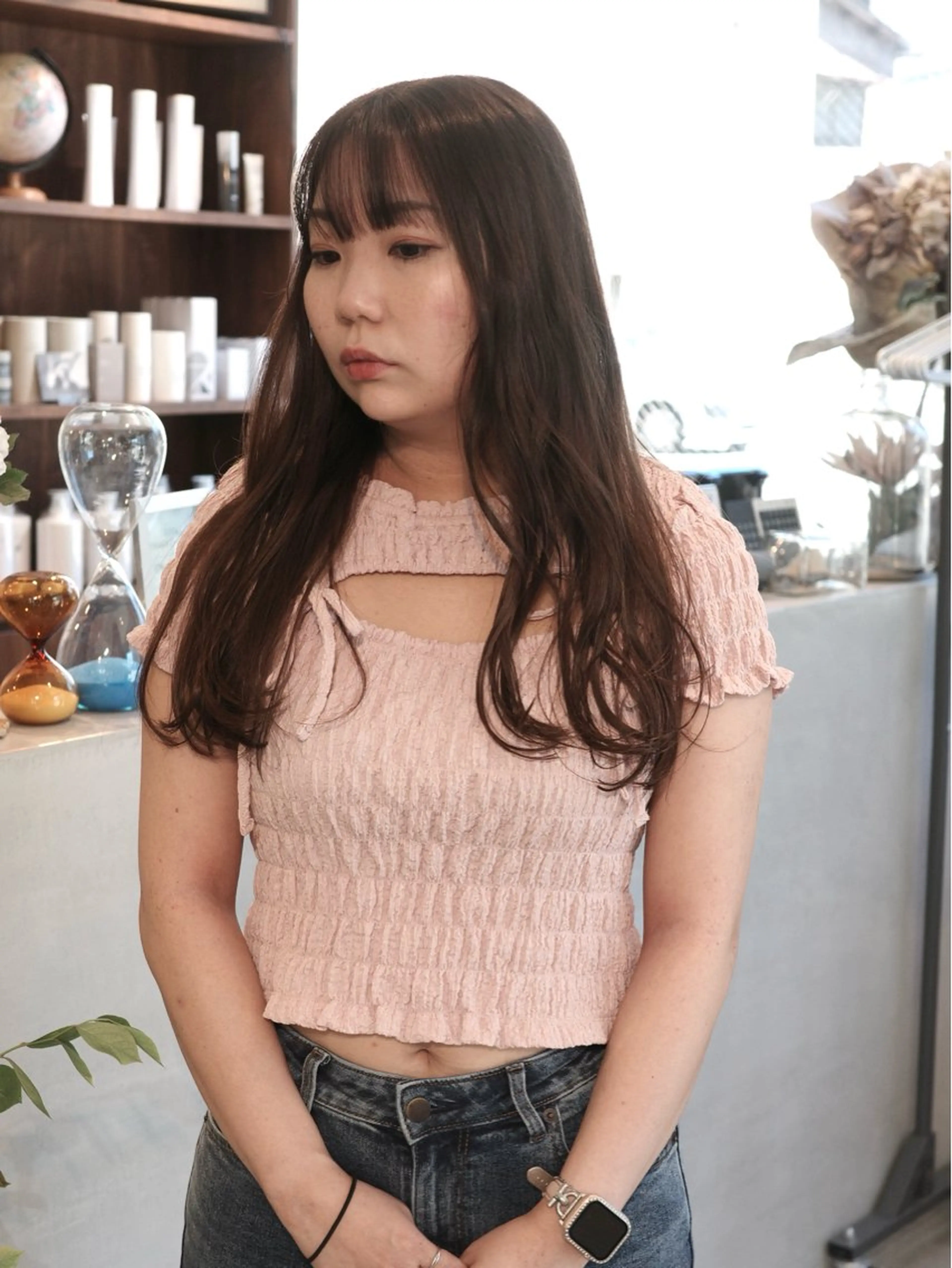 ロング カラー レイヤーカット (𝐡)𝐰𝐢𝐦 𝐲𝐮𝐧𝐚のヘアスタイル