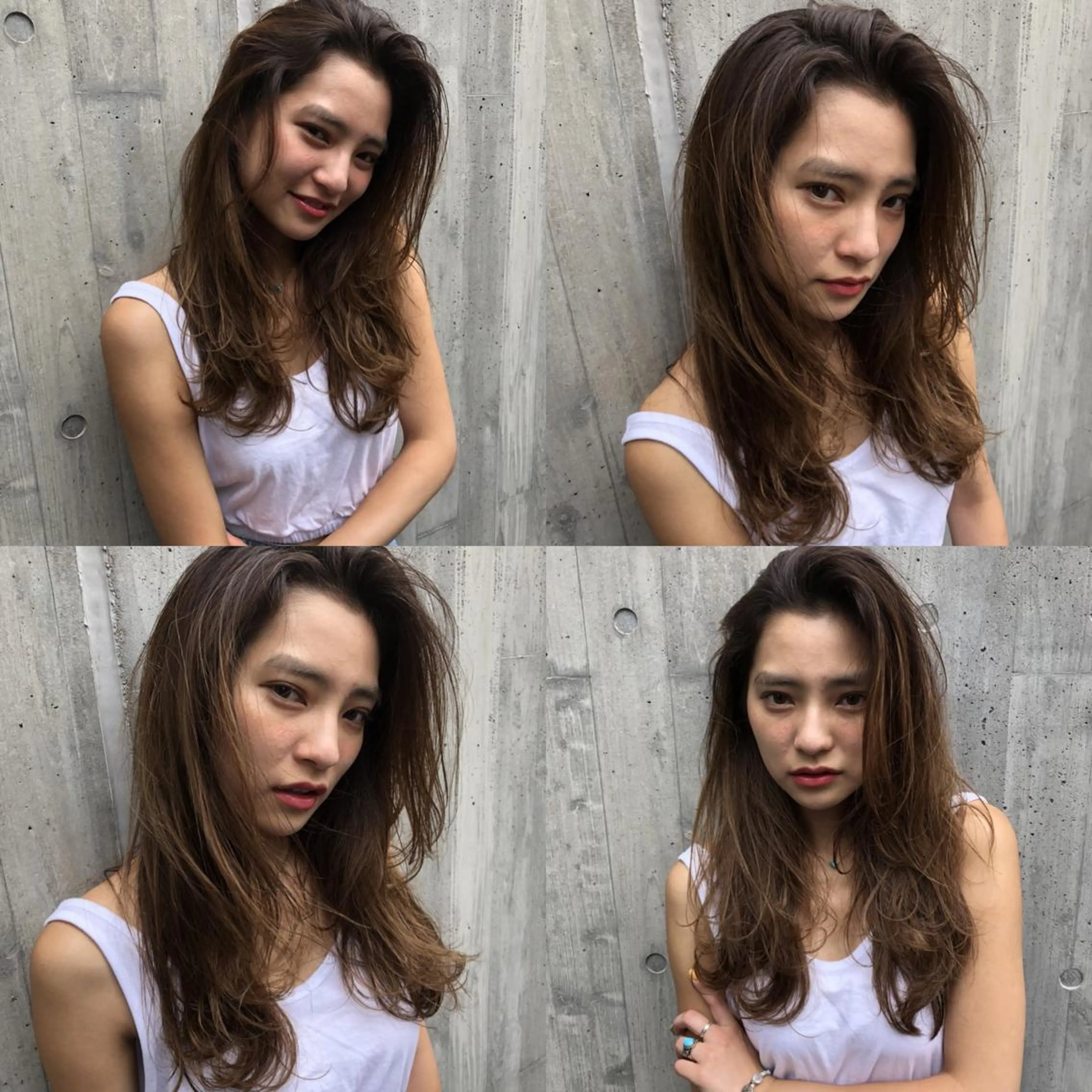 セミロング 透明感/オリーブ/ グレージュ/YUKAのヘアスタイル