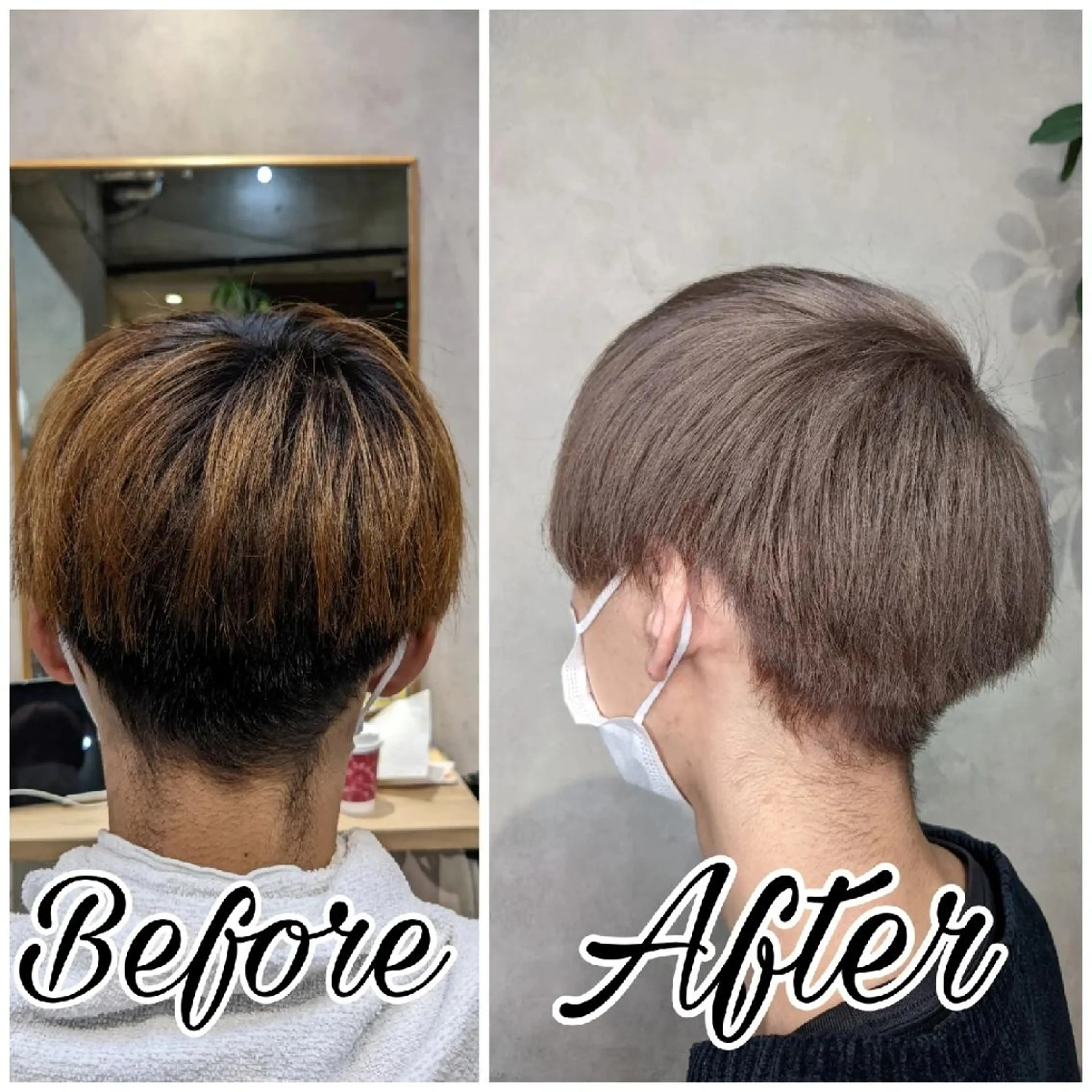 ショート カラー ベージュカラー ブリーチ ミルクティーベージュ 柏プルエクNo.1 🔆/松坂大輝のヘアスタイル