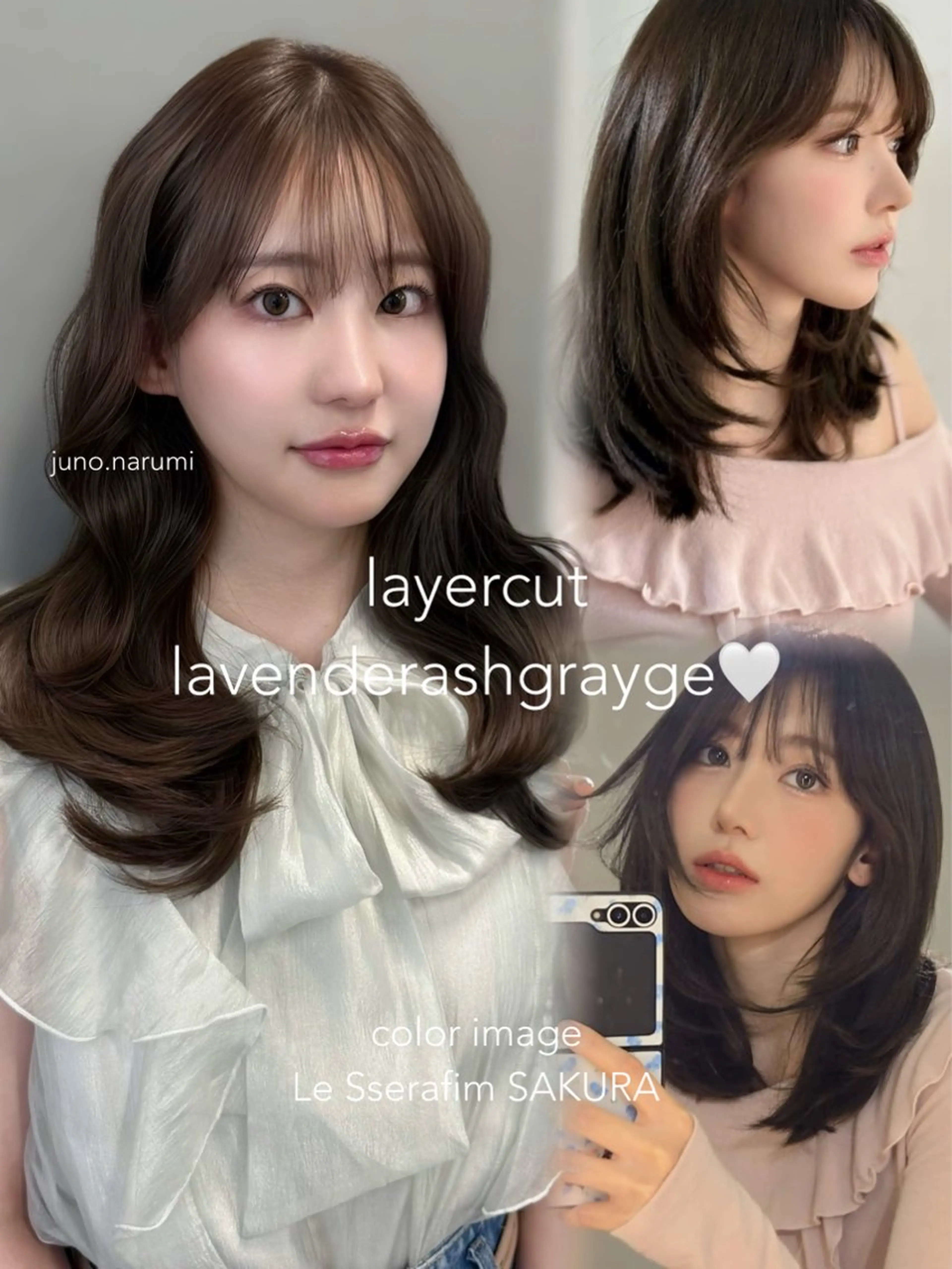 セミロング カラー 韓国JUNOヘア narumi‎🤍のヘアスタイル