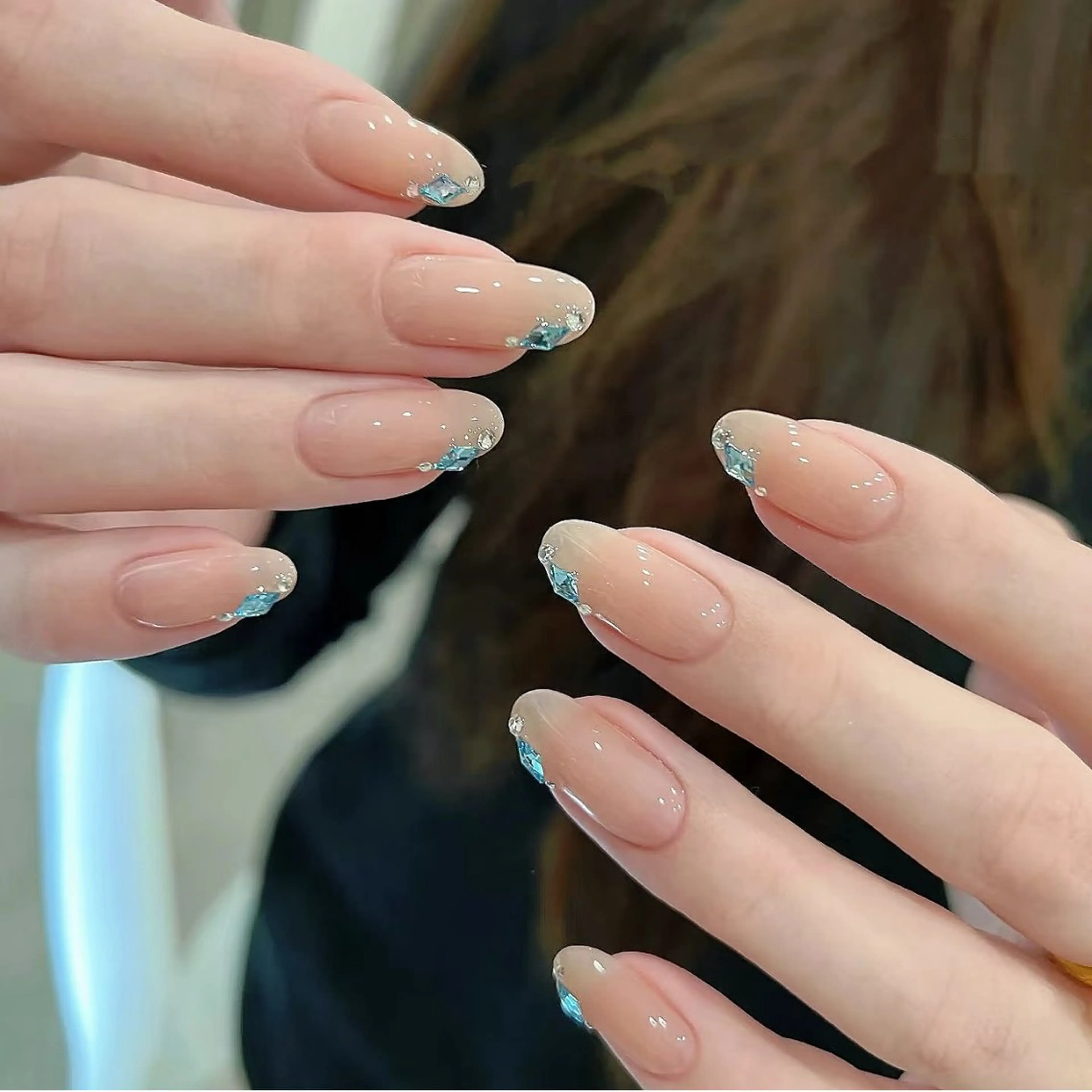 ネイル ハンドネイル H3 Nail Tsuki🦋💙のネイルデザイン