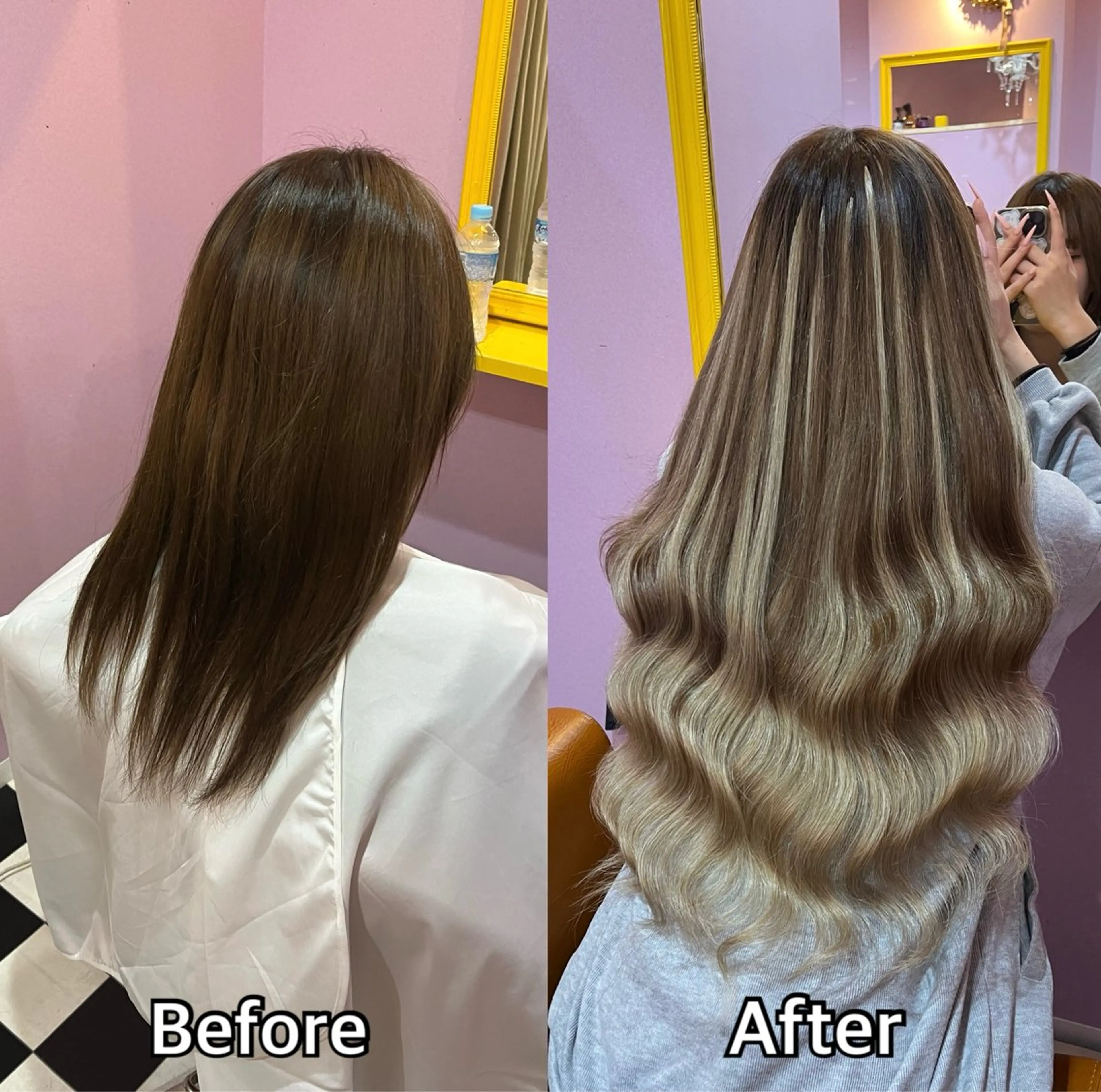 ロング シール+ちび編み込み エクステ梅田🐨のヘアスタイル