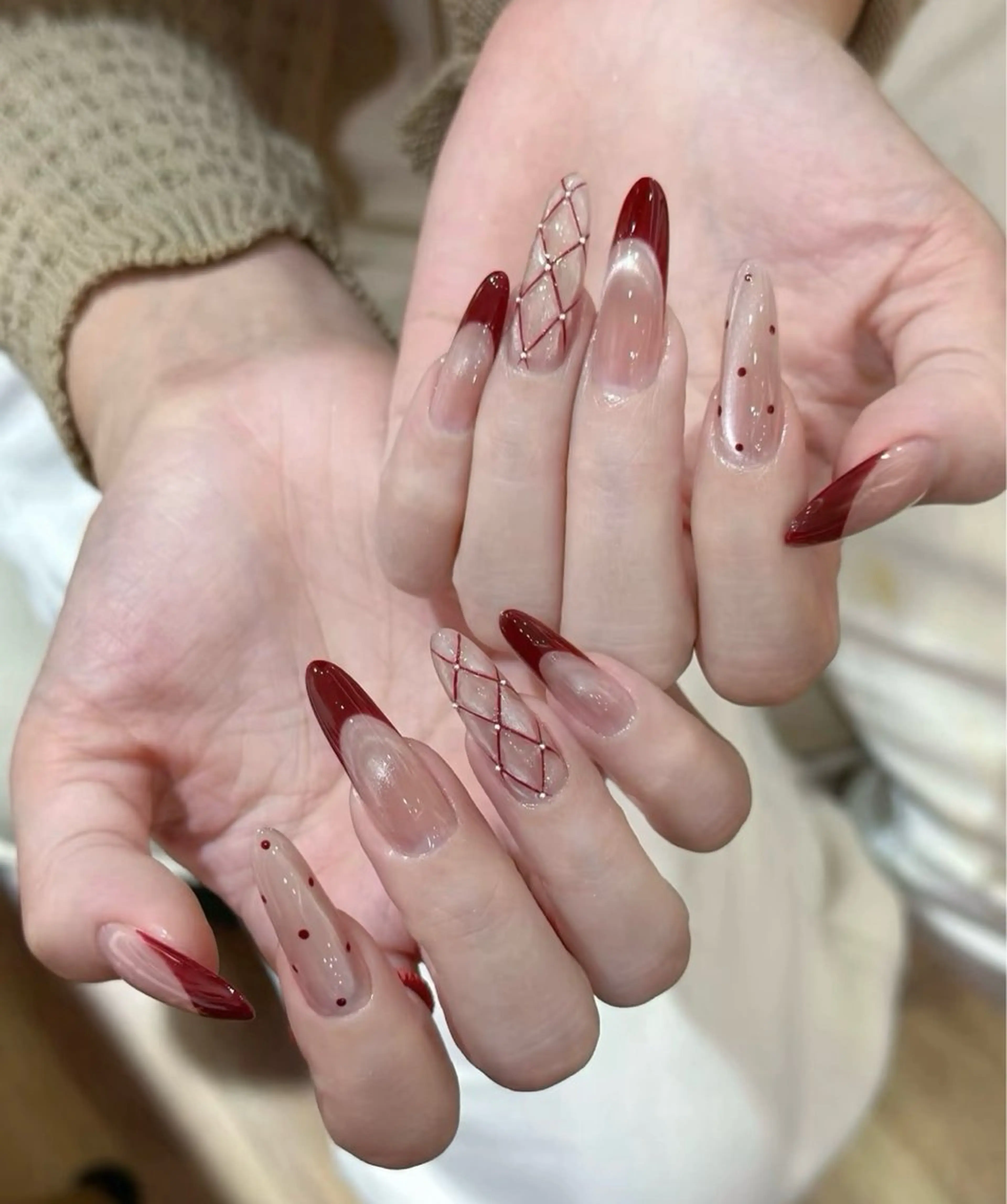 ネイル チークネイル 長さ出し フレンチネイル ガーリー 韓国ネイル sun nail池袋 モデル募集のネイルデザイン