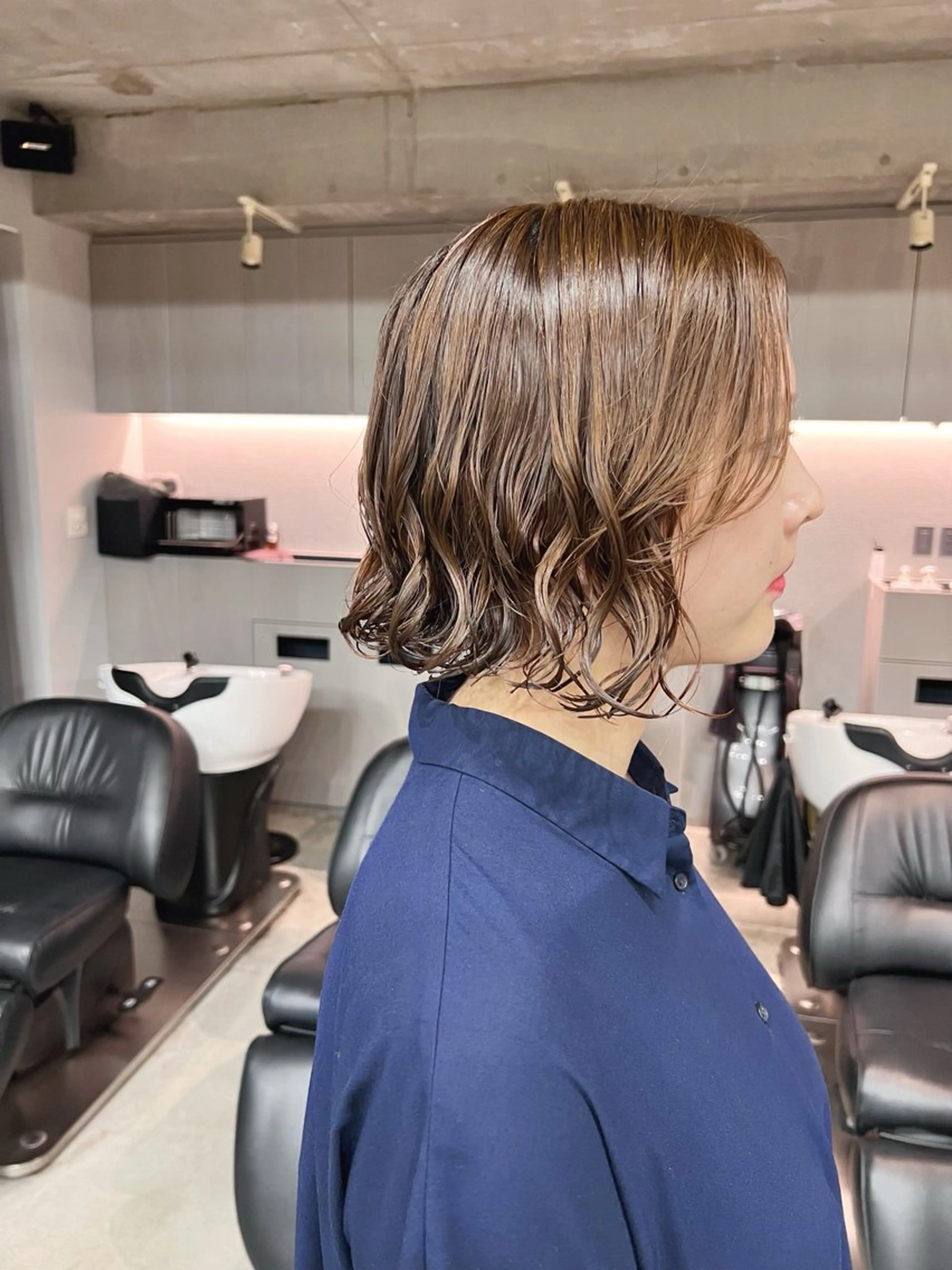 ショート カラー パーマ ボブパーマコテ巻き風 パーマNo1深江秀平のヘアスタイル