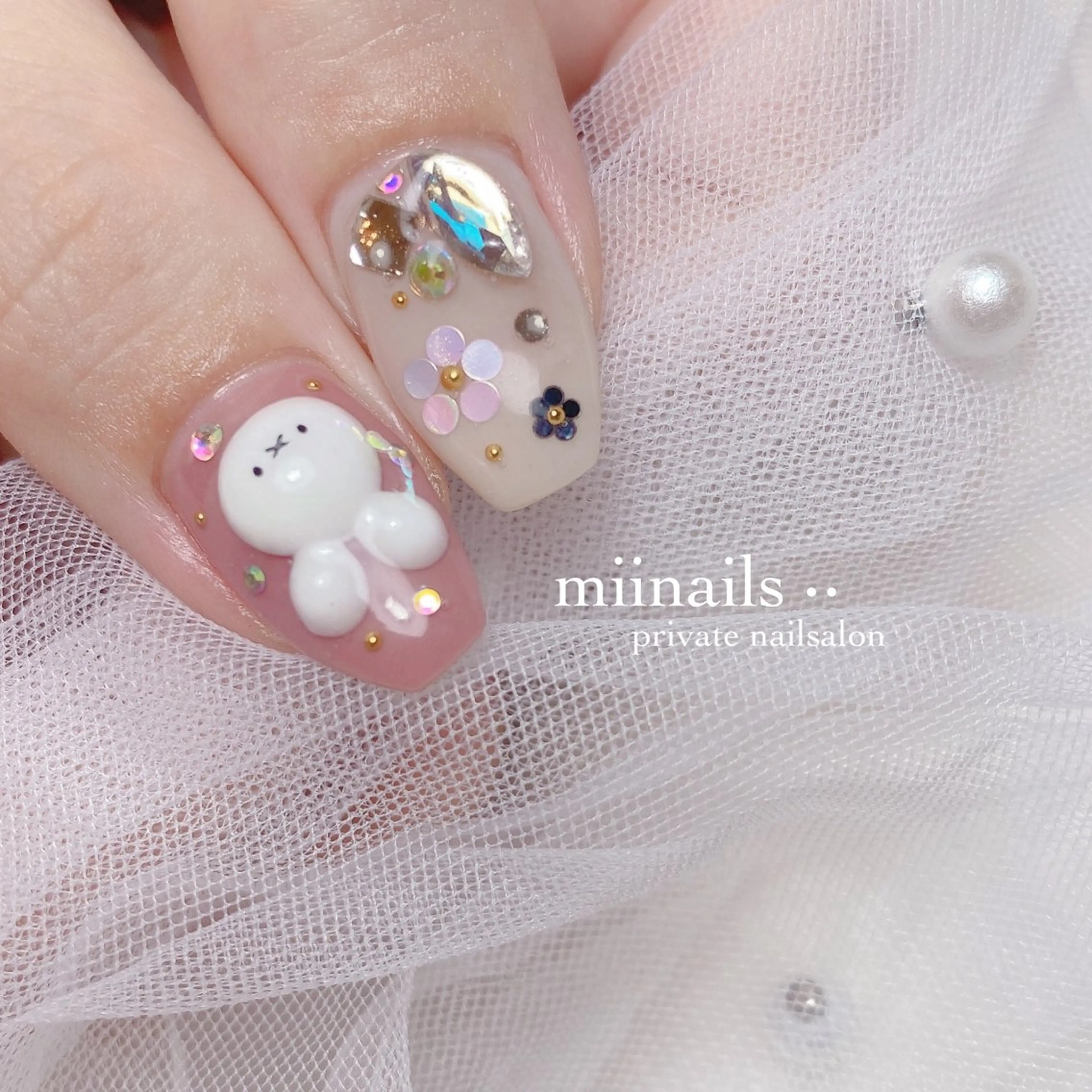 ネイル フレンチネイル 韓国ネイル ワンホンネイル ハンドネイル nailsalon miinailsのネイルデザイン