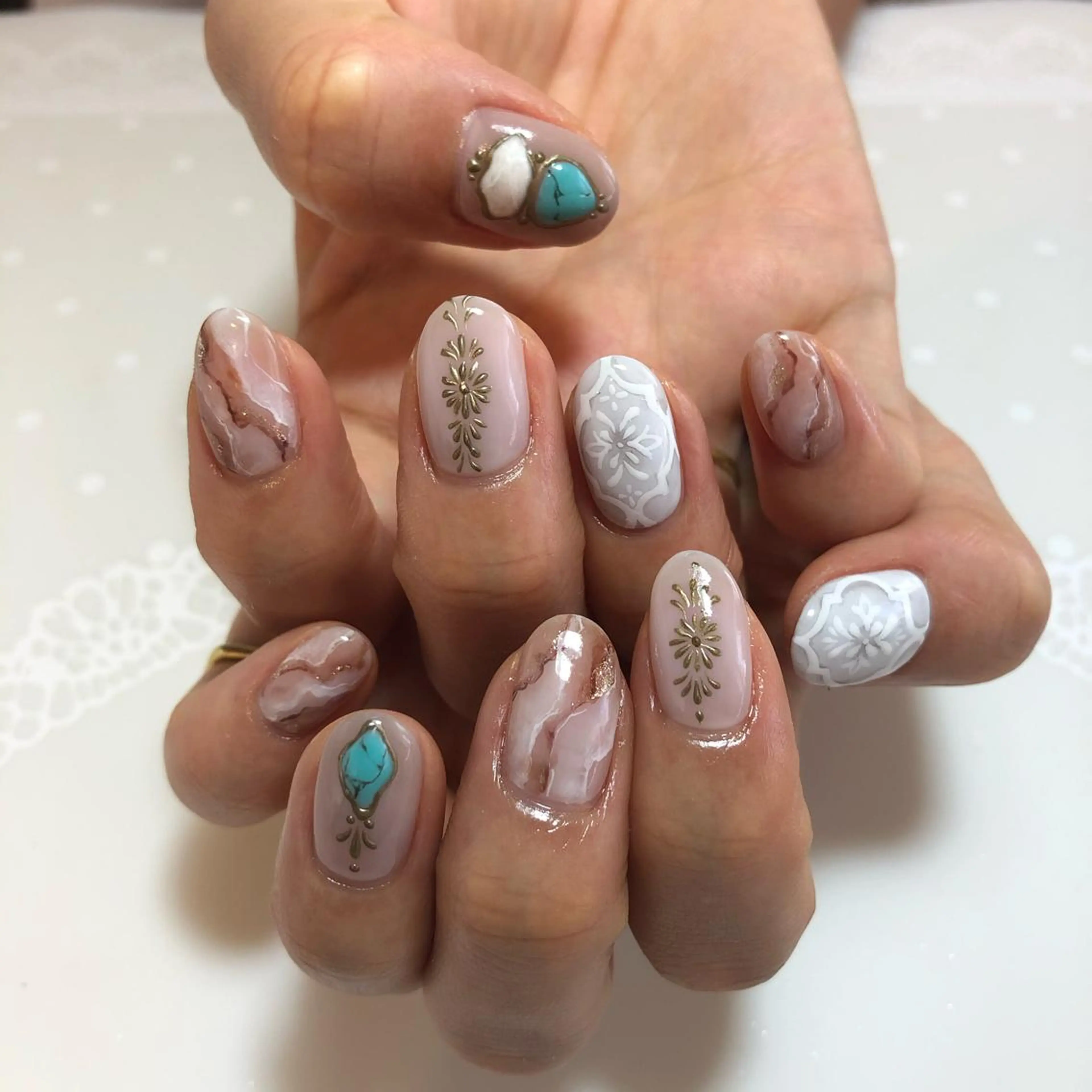 ネイル 大理石ネイル(マーブル) g-up nail所属・米田 律子のネイルデザイン