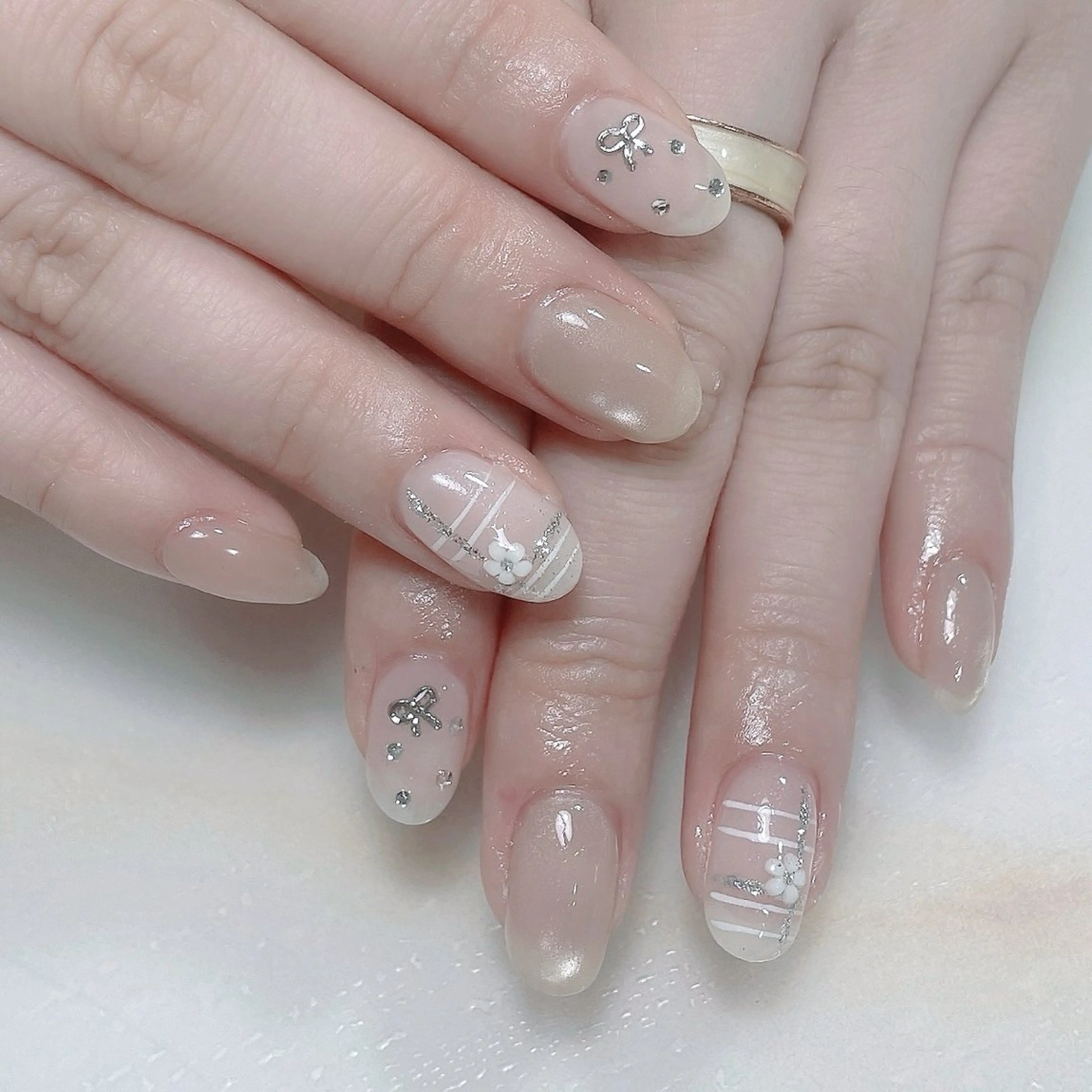 ネイル アートネイル フレンチネイル ジェルネイル グラデーション 韓国ネイル ハンドネイル 久保田 マリコのネイルデザイン