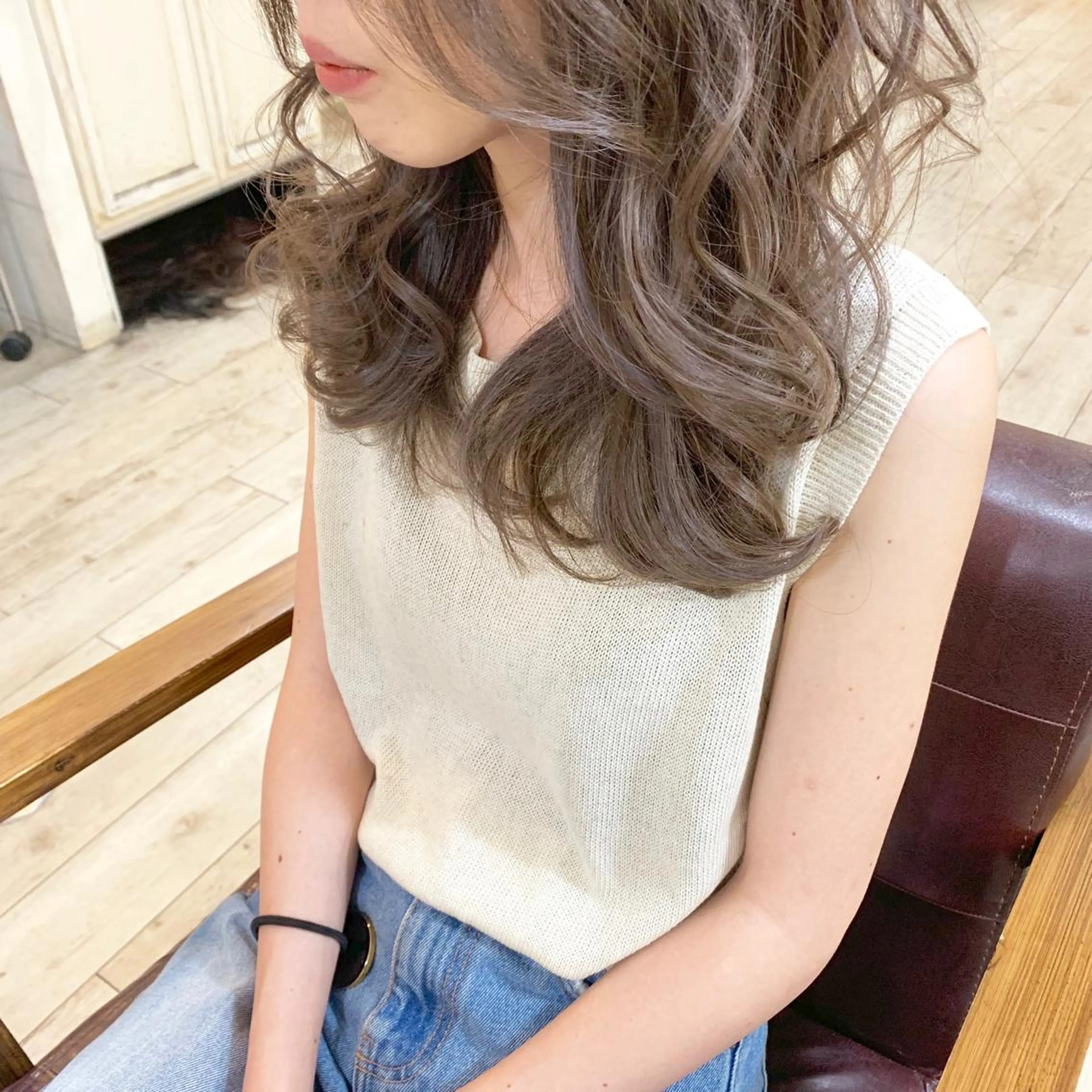 ロング カラー パーマ ヘアアレンジ ネイル マツエク・マツパ グレージュ ◆感動口コミ/最小顔 理論カット◆森口 峻のヘアスタイル
