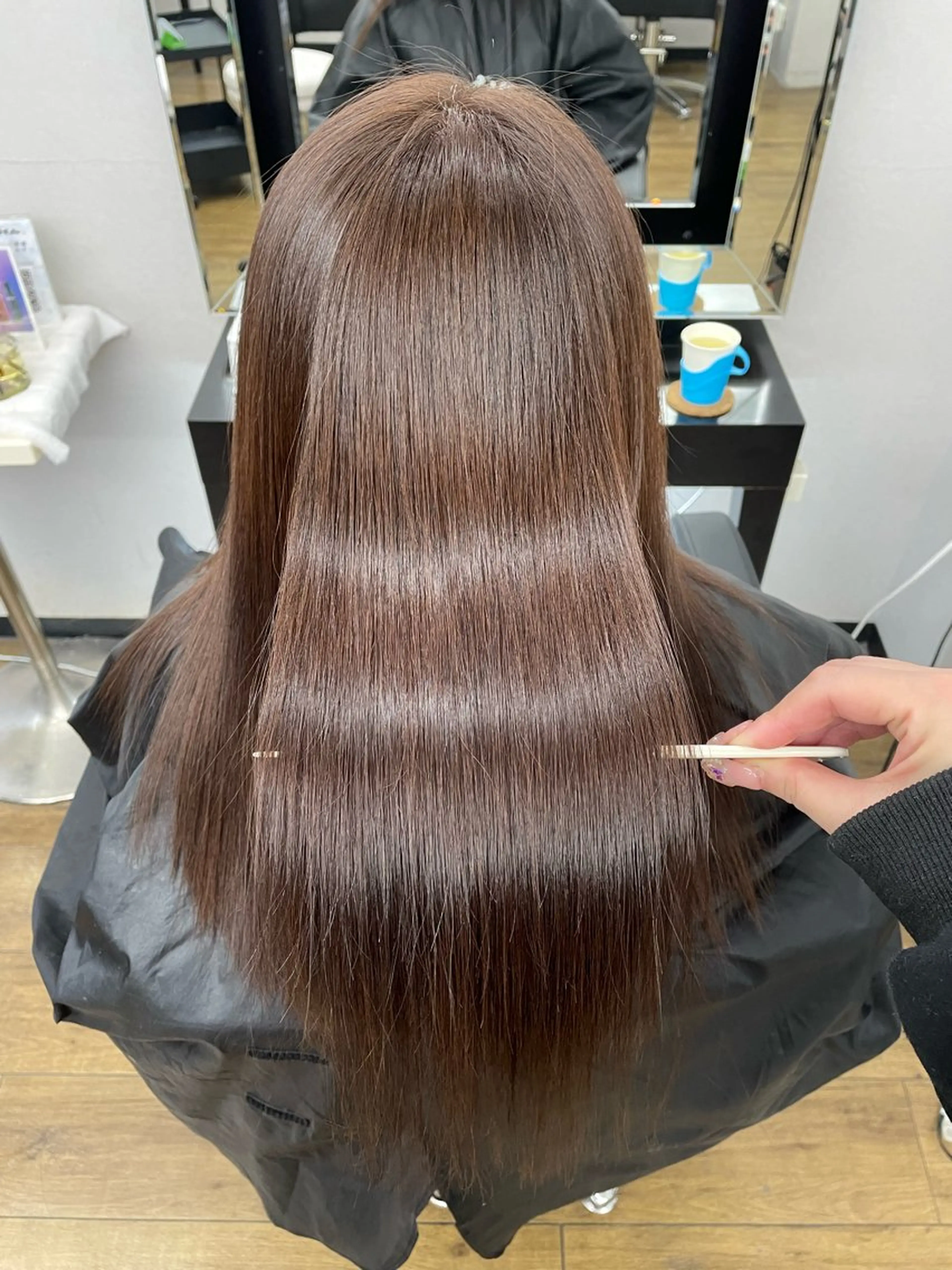 セミロング 𝙃𝘼𝙍𝙐🎀 韓国×エクステのヘアスタイル