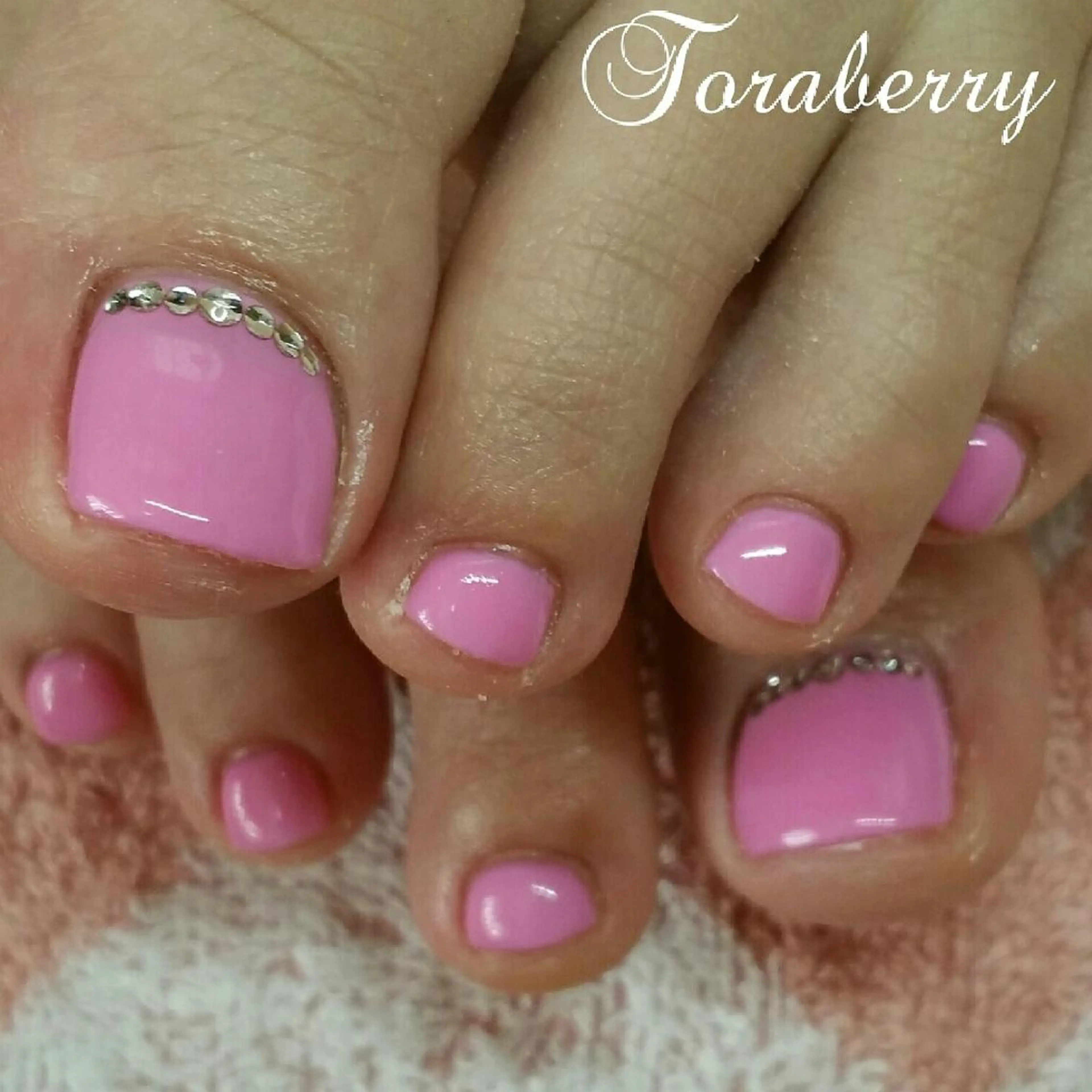 ネイル ピンク フットネイル ネイリスト なつみのネイルデザイン