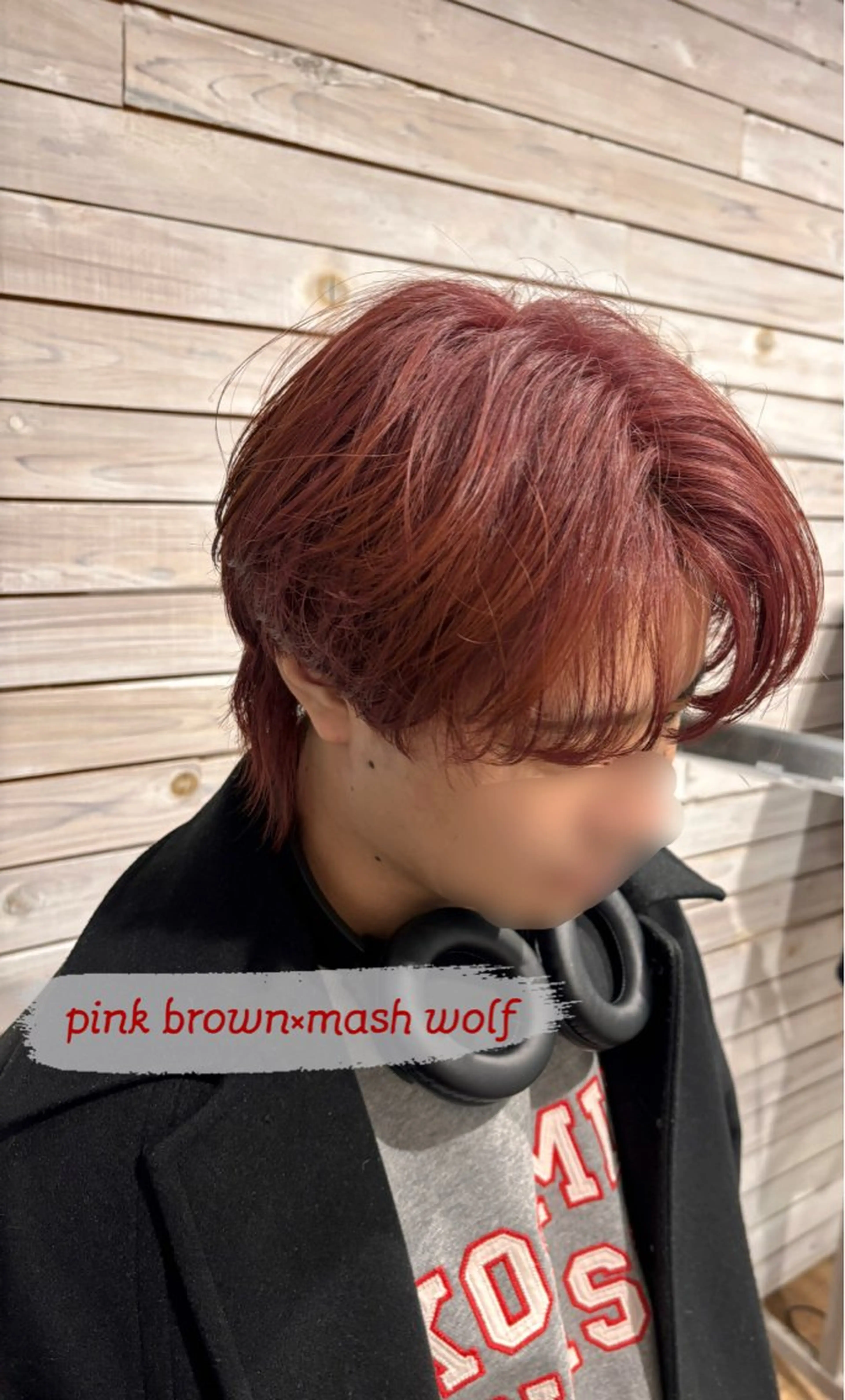 カラー メンズ メンズブリーチ マッシュウルフ マッシュ メンズウルフカット ブリーチ 岡山メンズパーマ 白神珠梨のヘアスタイル