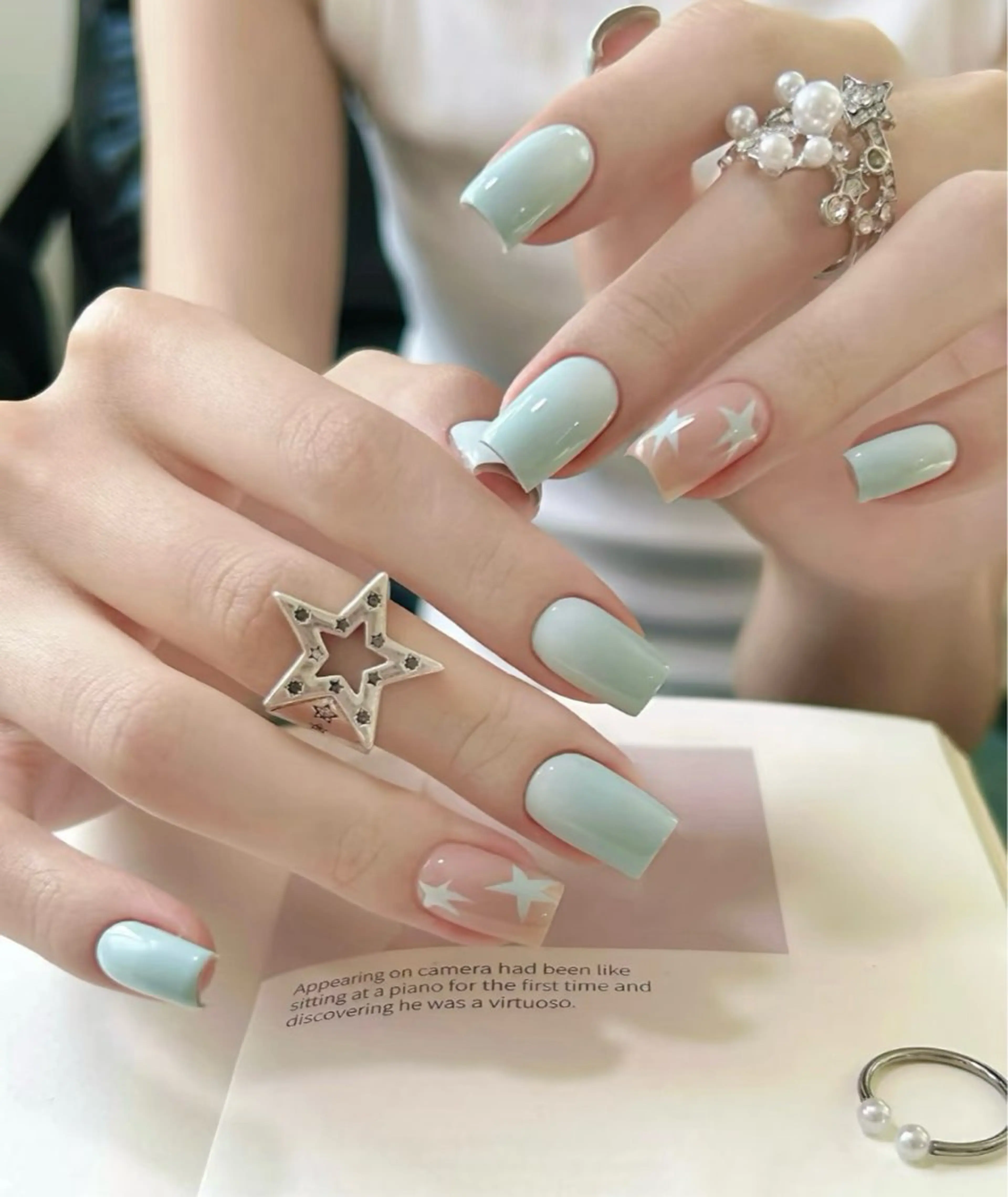 【初回オフ無料】シンプルアート／ストーン埋め尽くし2本★¥6980→4980の写真