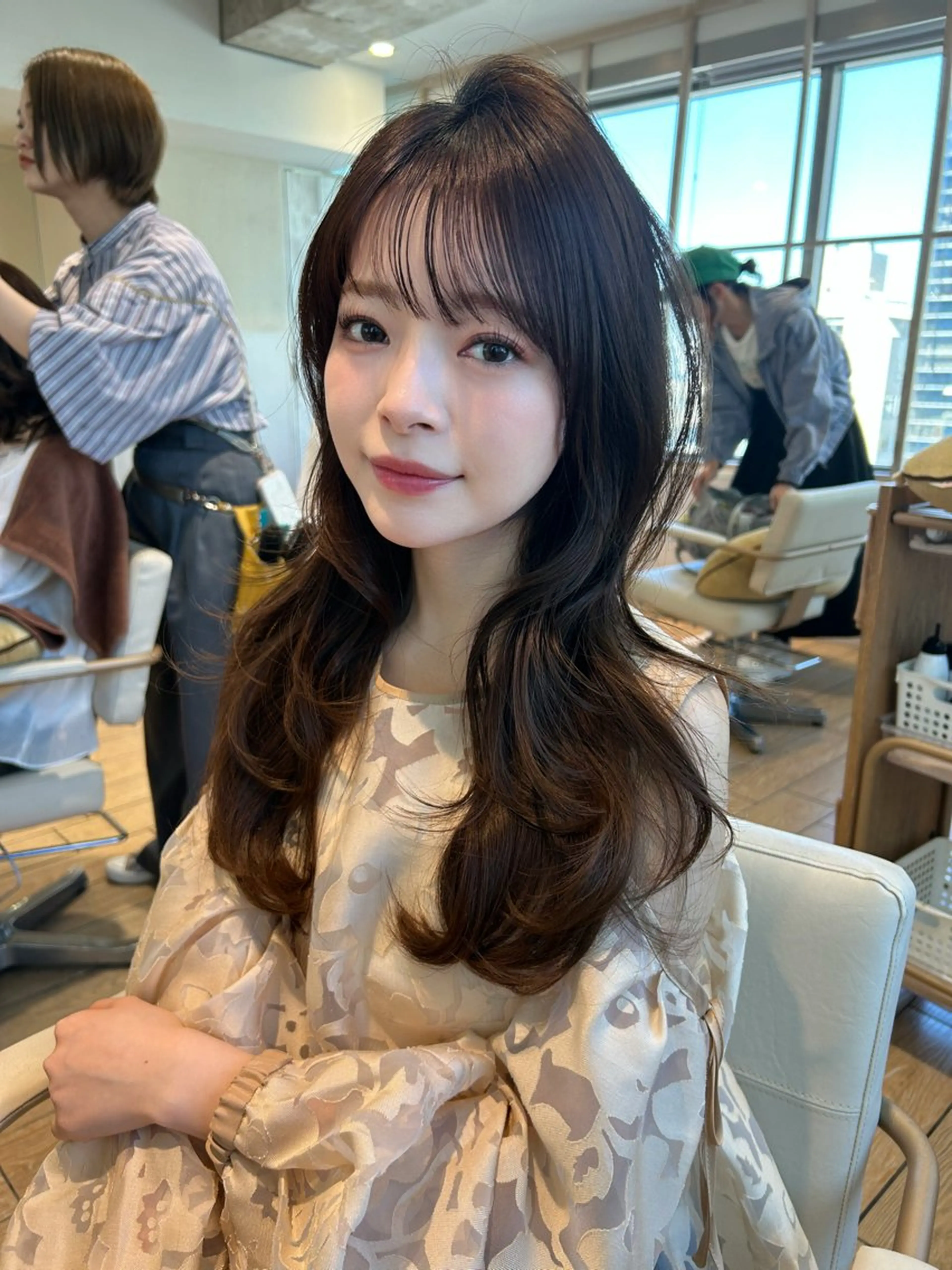 ロング カット ヘアカラー トリートメント 🎀大竹美侑／顔まわ りカット／レイヤーのヘアスタイル