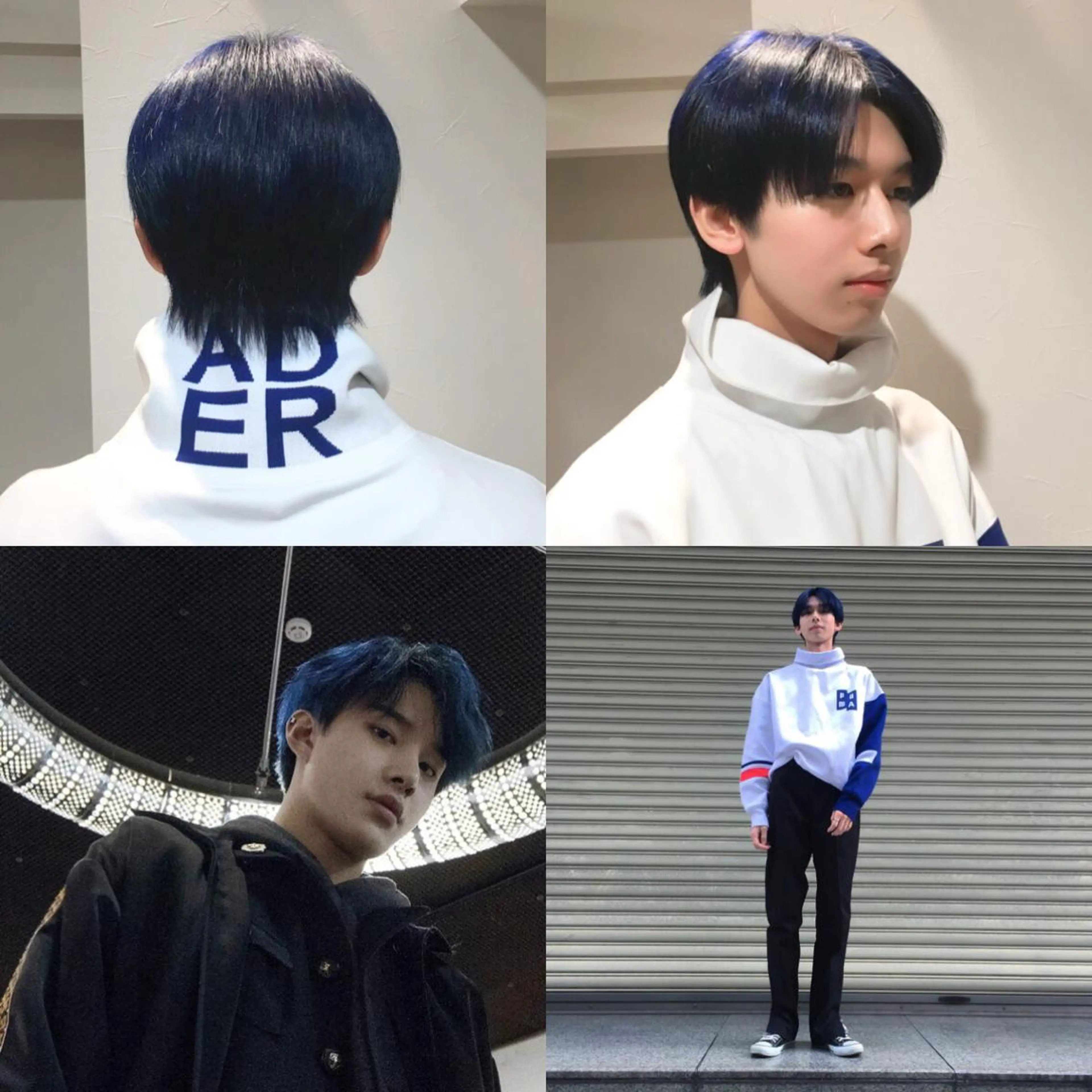 ミディアム カラー ヘアアレンジ メンズ メンズブリーチ ブリーチ ブルーカラー As hair所属・柔らか垢抜けｶﾗｰと ｶｯﾄ🫧ASUKAのヘアスタイル