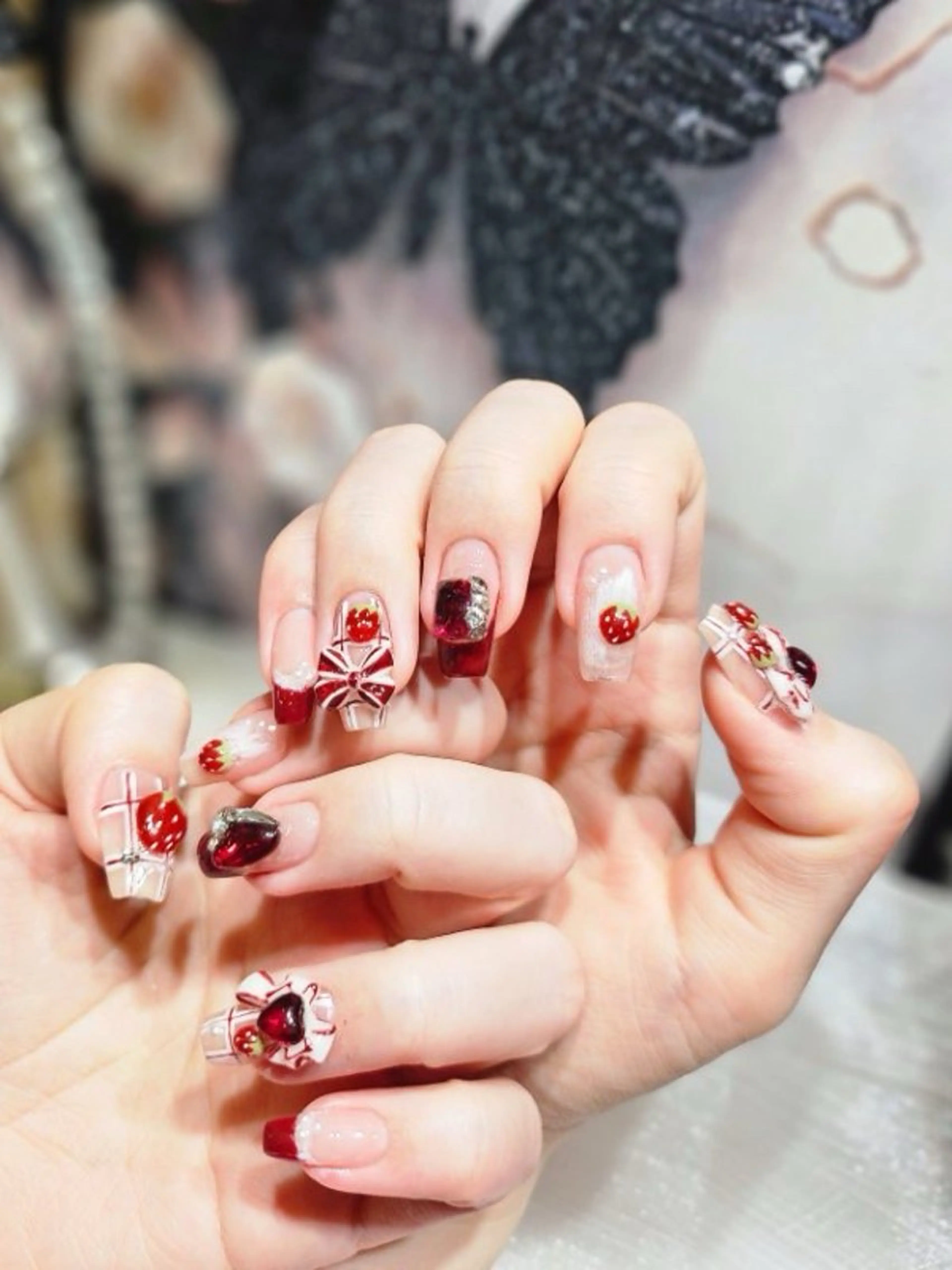 ネイル アートネイル フットネイル ジェルネイル ハート マグネットネイル Babarla Nailのネイルデザイン