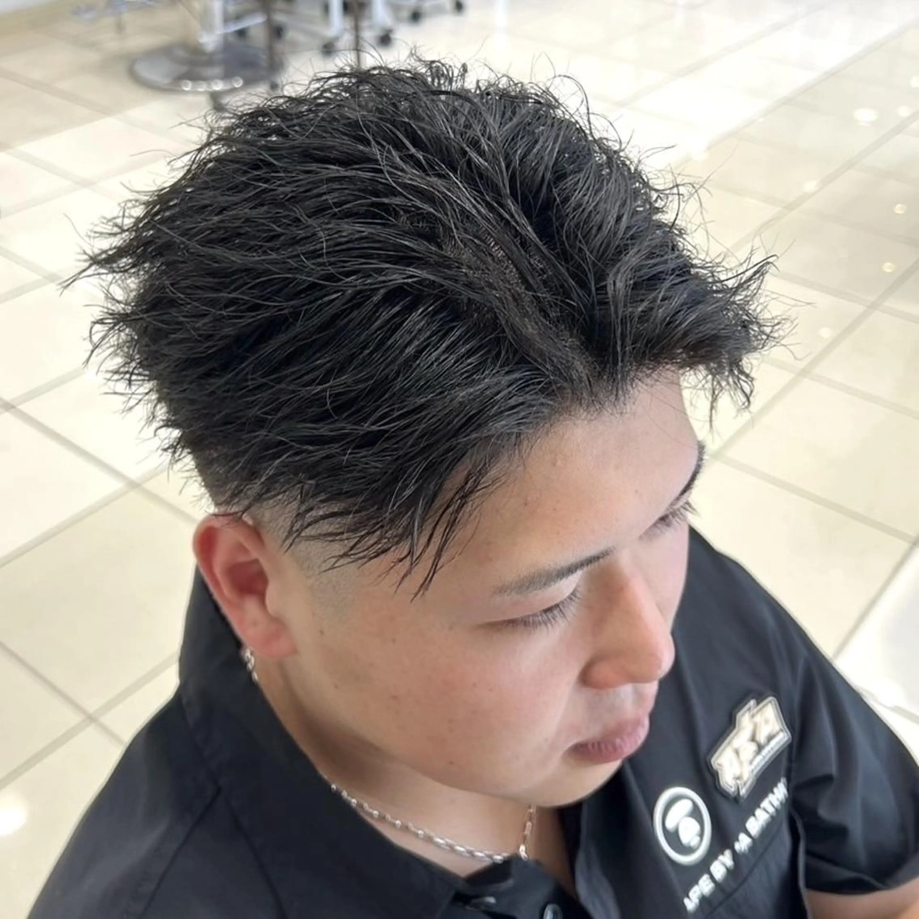 パーマ メンズ フェードカット メンズパーマ ツイストスパイラルパーマ スパイラルパーマ カット パーマ メンズ特化/勝田駅/ 佐和駅/鈴木輝瑠/のヘアスタイル