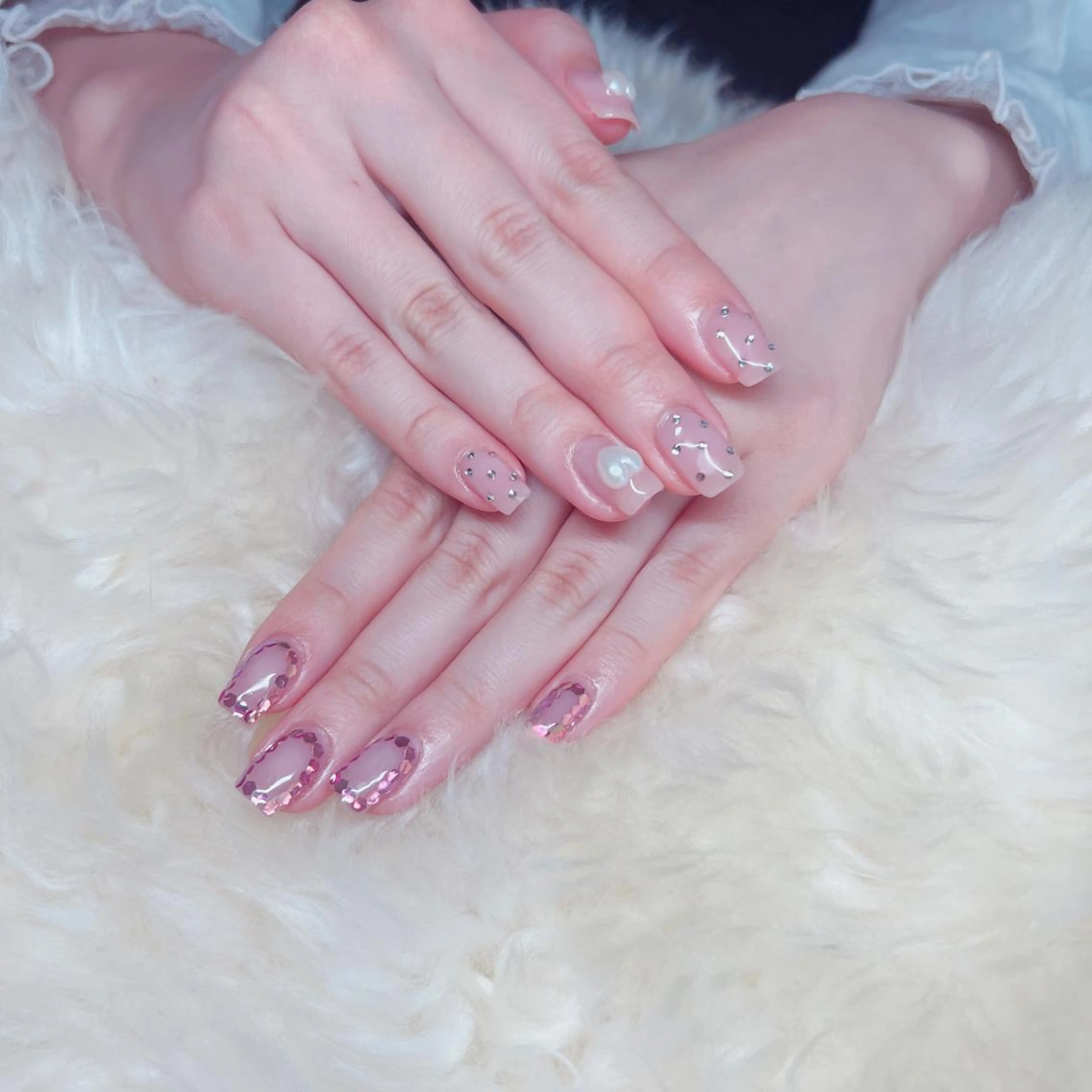 ミディアム ハンドネイル ハンドケア 💜MIYA nail川崎店のネイルデザイン