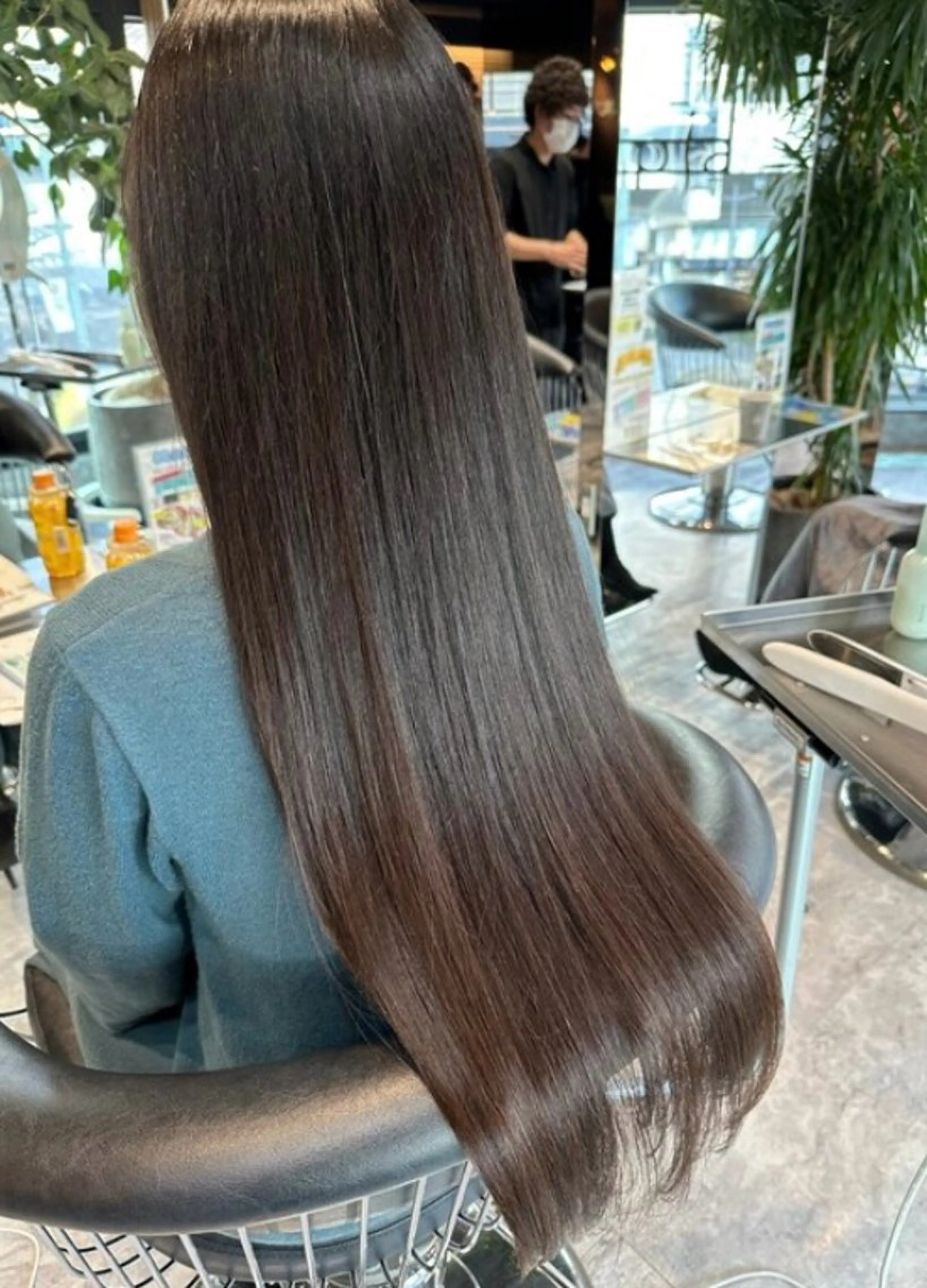 ロング 髪質改善 縮毛矯正 トリートメント ヘアカラー 縮毛矯正 トリートメント 美髪矯正/酸性ストレ ート/艶カラー/堅田のヘアスタイル