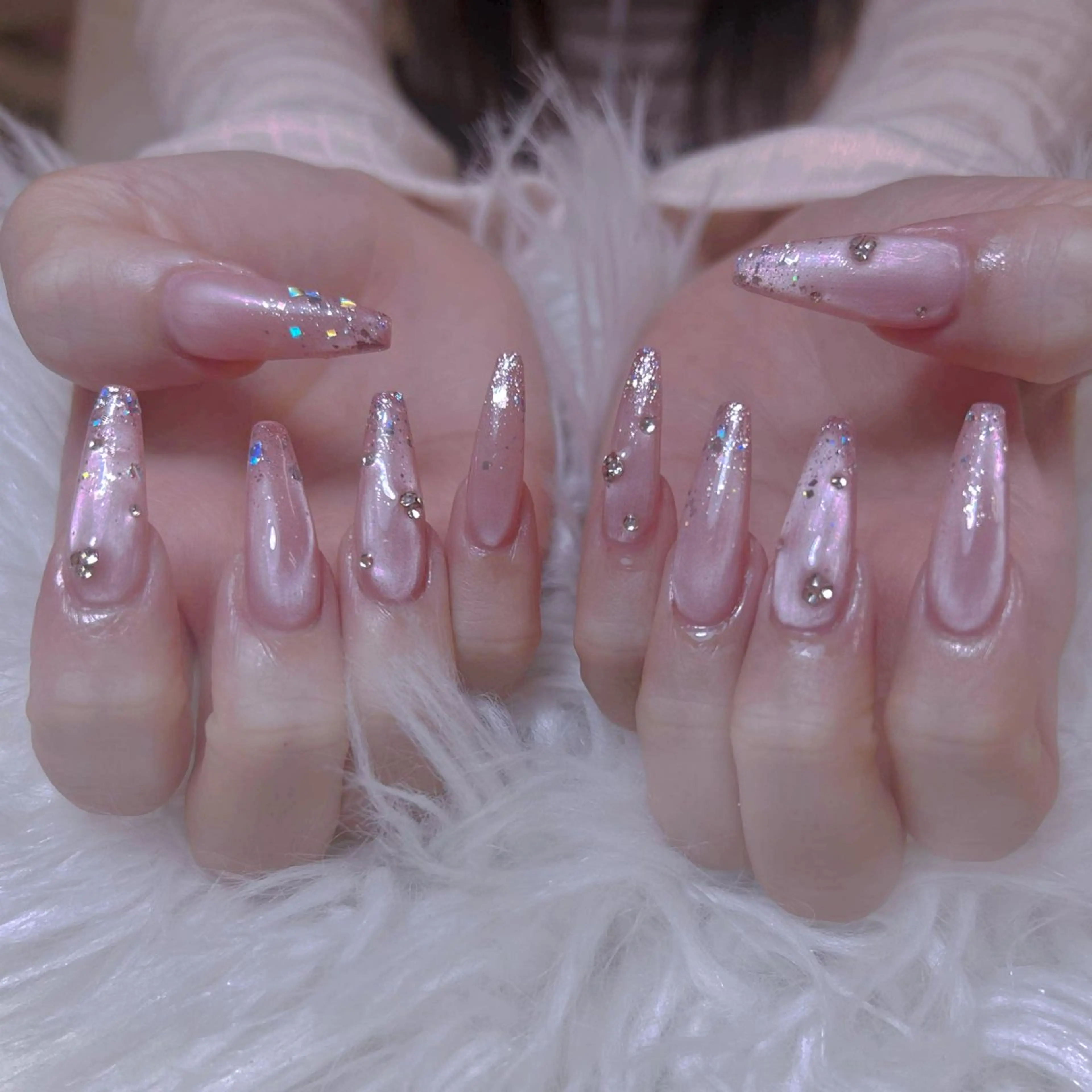 ネイル チークネイル 長さ出し フットネイル マグネットネイル 持ち込み ハンドネイル ANH NAIL ゴテゴテ専門店💎のネイルデザイン