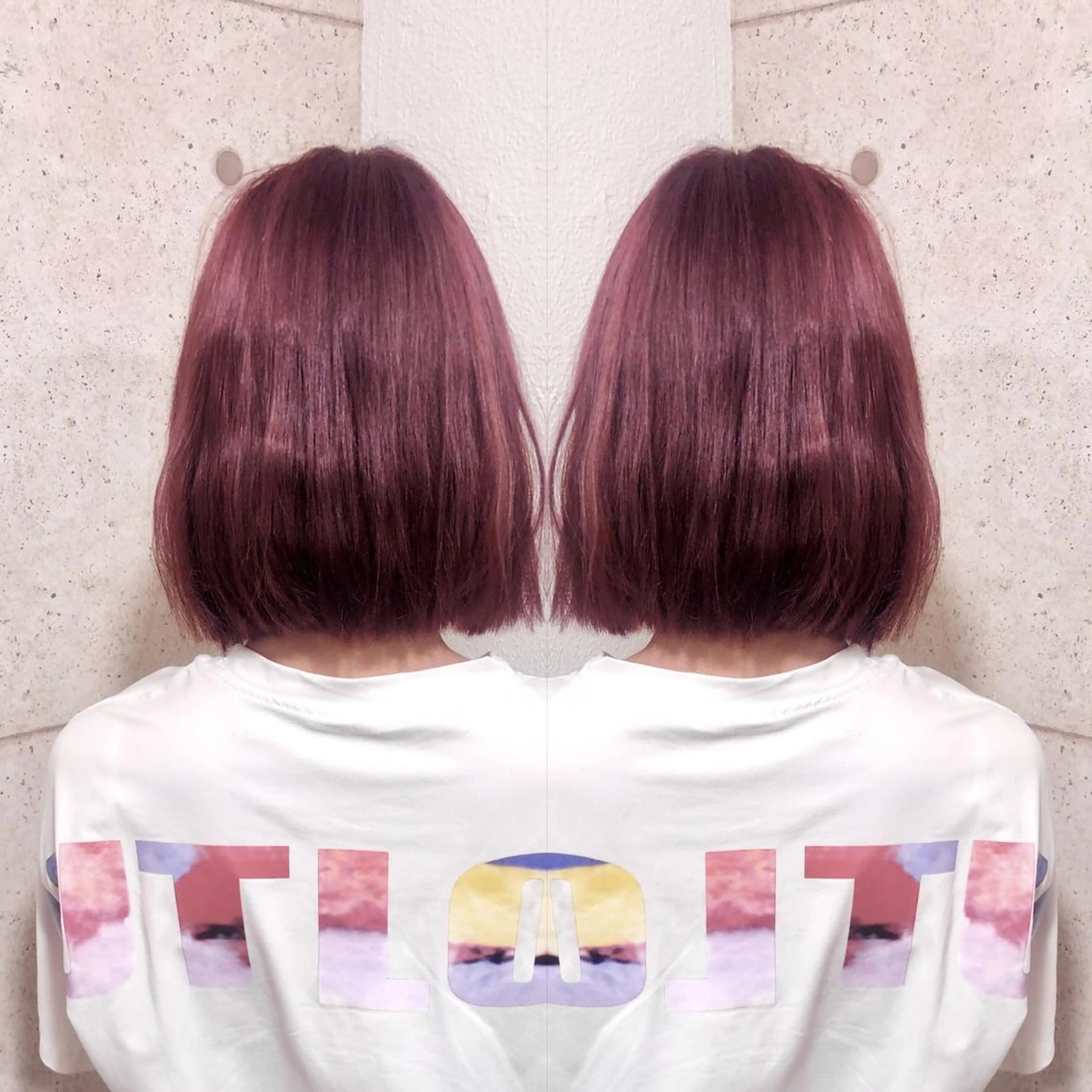 ショート カラー 韓国風/小顔レイヤー /艶カラーのヘアスタイル