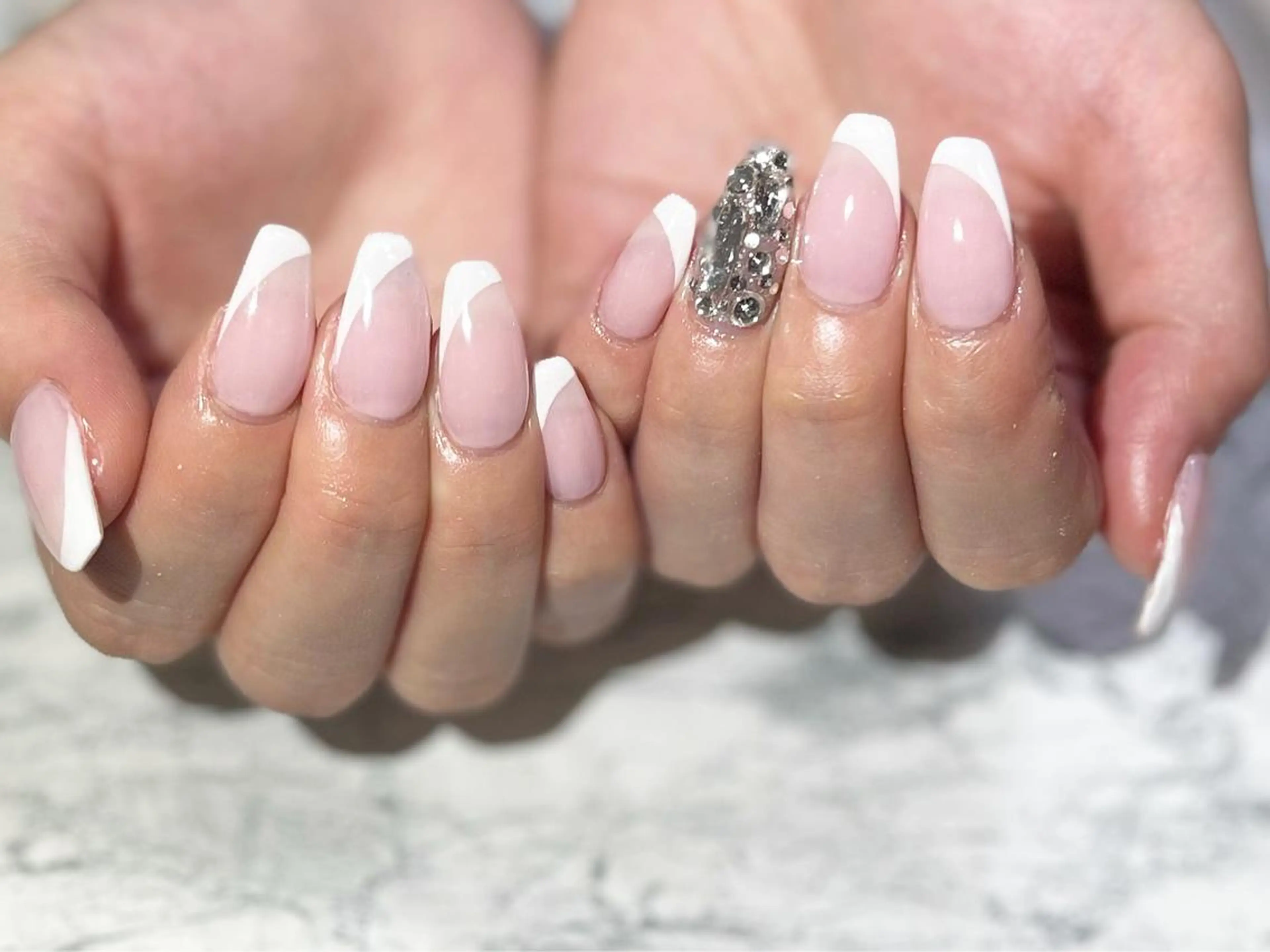 ネイル フットネイル フレンチネイル ニュアンスネイル シンプルネイル 春ネイル ネイル フフラ所属・nail fufla ♡yamane♡のネイルデザイン