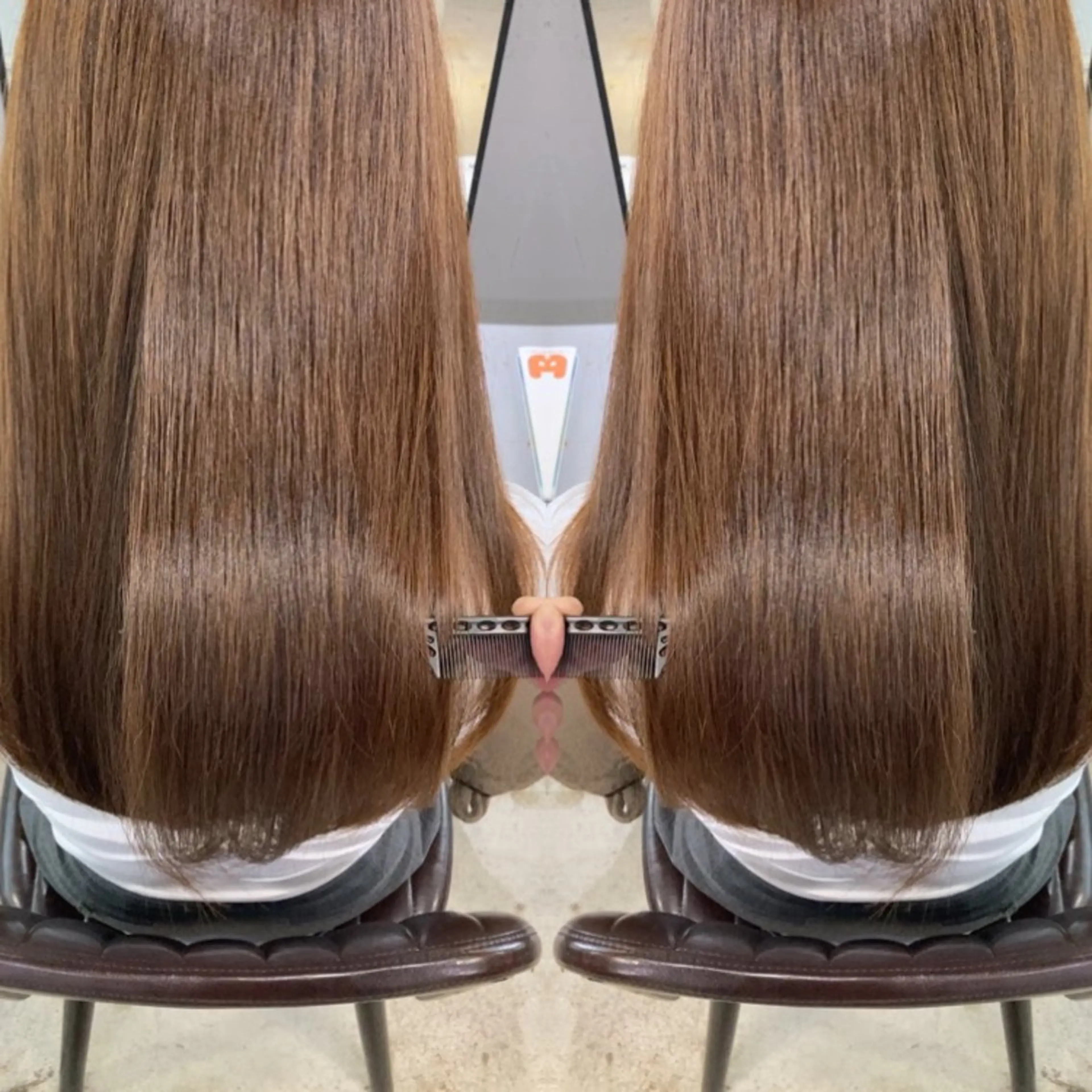 セミロング 髪質改善 縮毛矯正 トリートメント 酸熱トリートメント カット トリートメント 新井 広樹のヘアスタイル