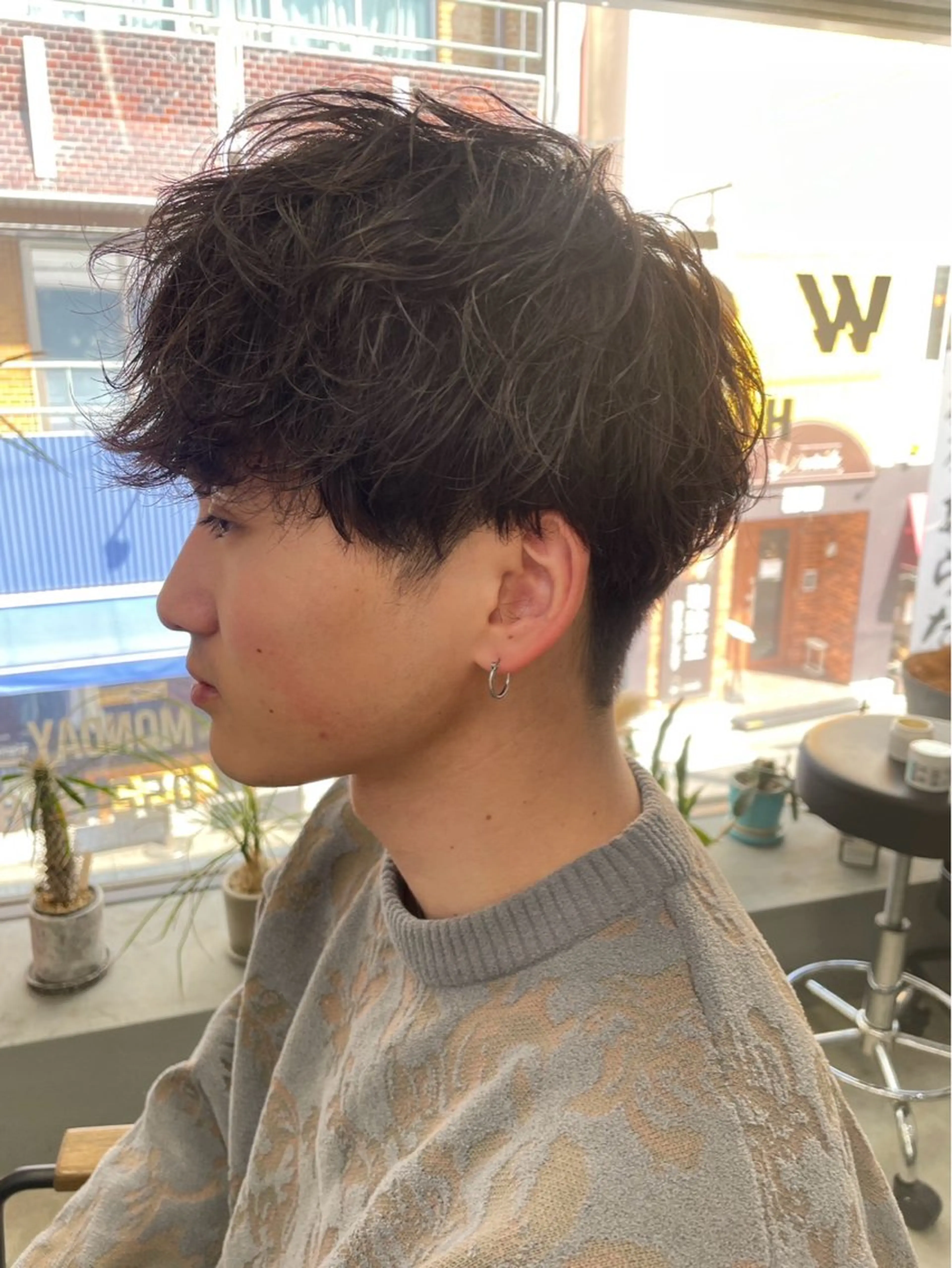 ショート パーマ メンズ カット パーマ メンズ専門サロン wokeのヘアスタイル